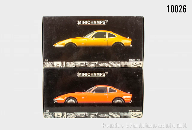 Minichamps Modellfahrzeuge, Opel GT 1968 und 1970, Metall, 1:18, Z 0, OVP