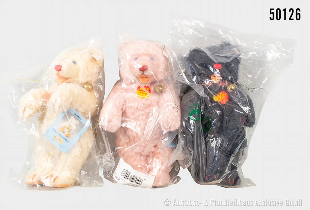Steiff Festivalbären, Mohairplüsch, jeweils KFS, Whitey, Nr. 655340