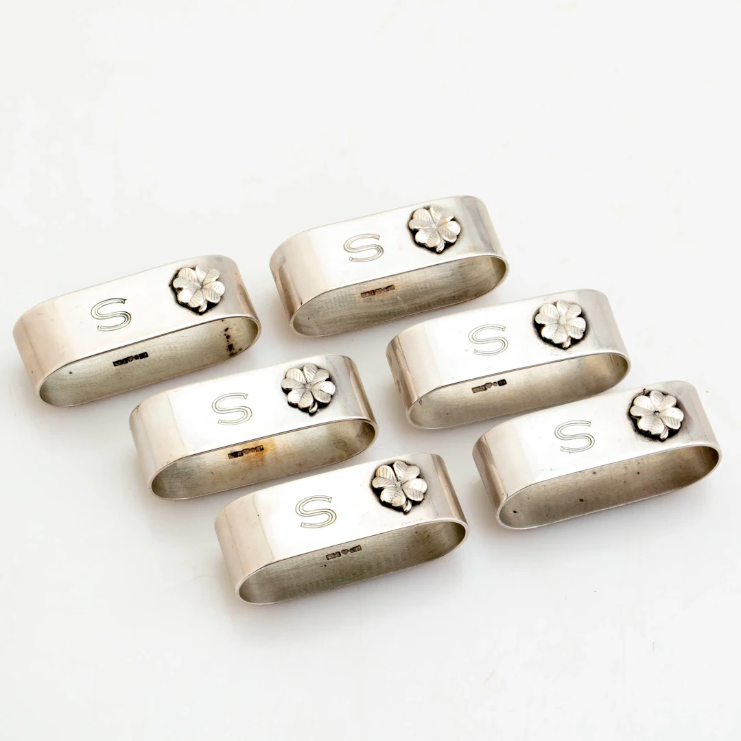 SERVETTRINGAR, 6 st, silver