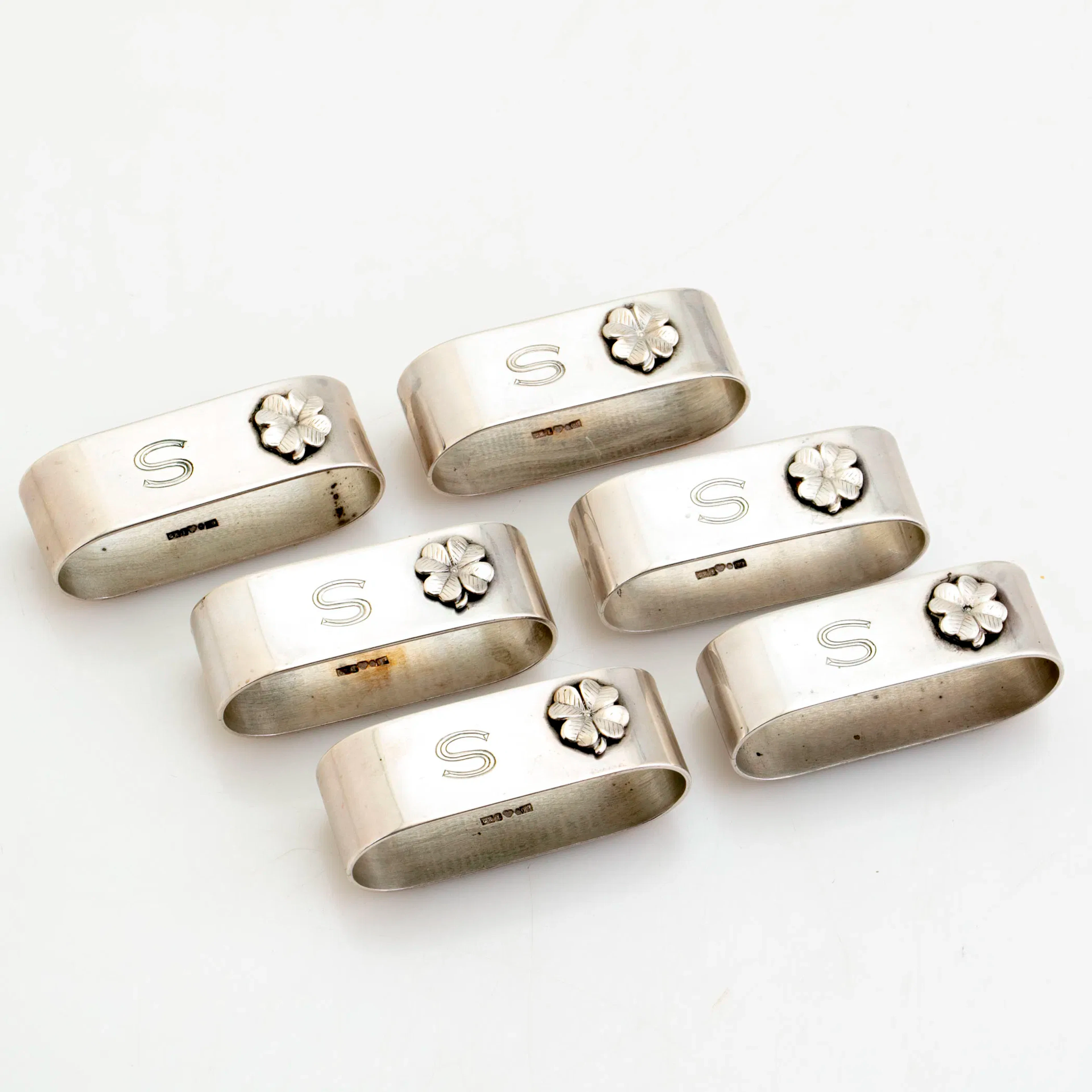 SERVETTRINGAR, 6 st, silver