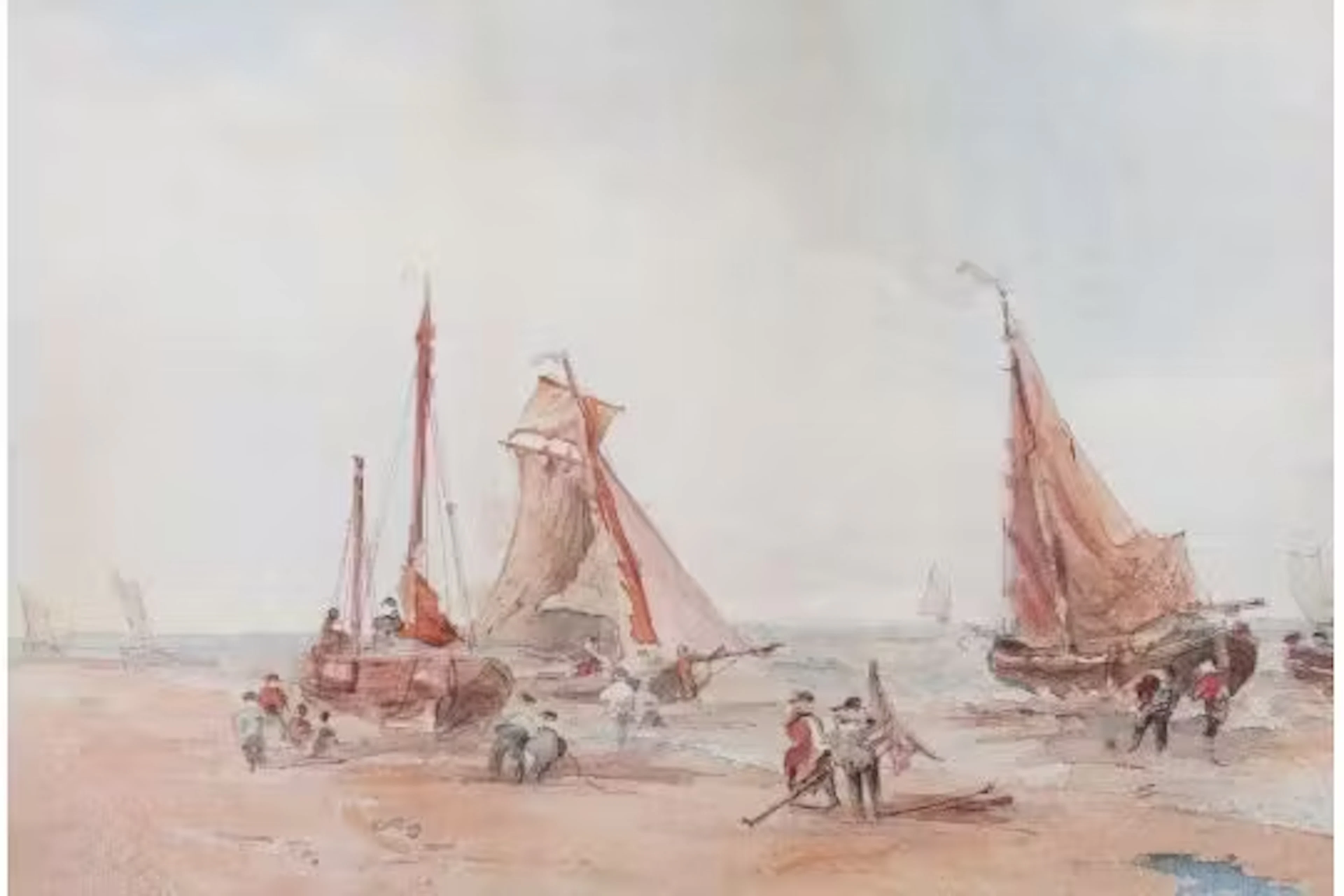 A 19th century watercolour in the style of Winslow Homer, 'Bringing