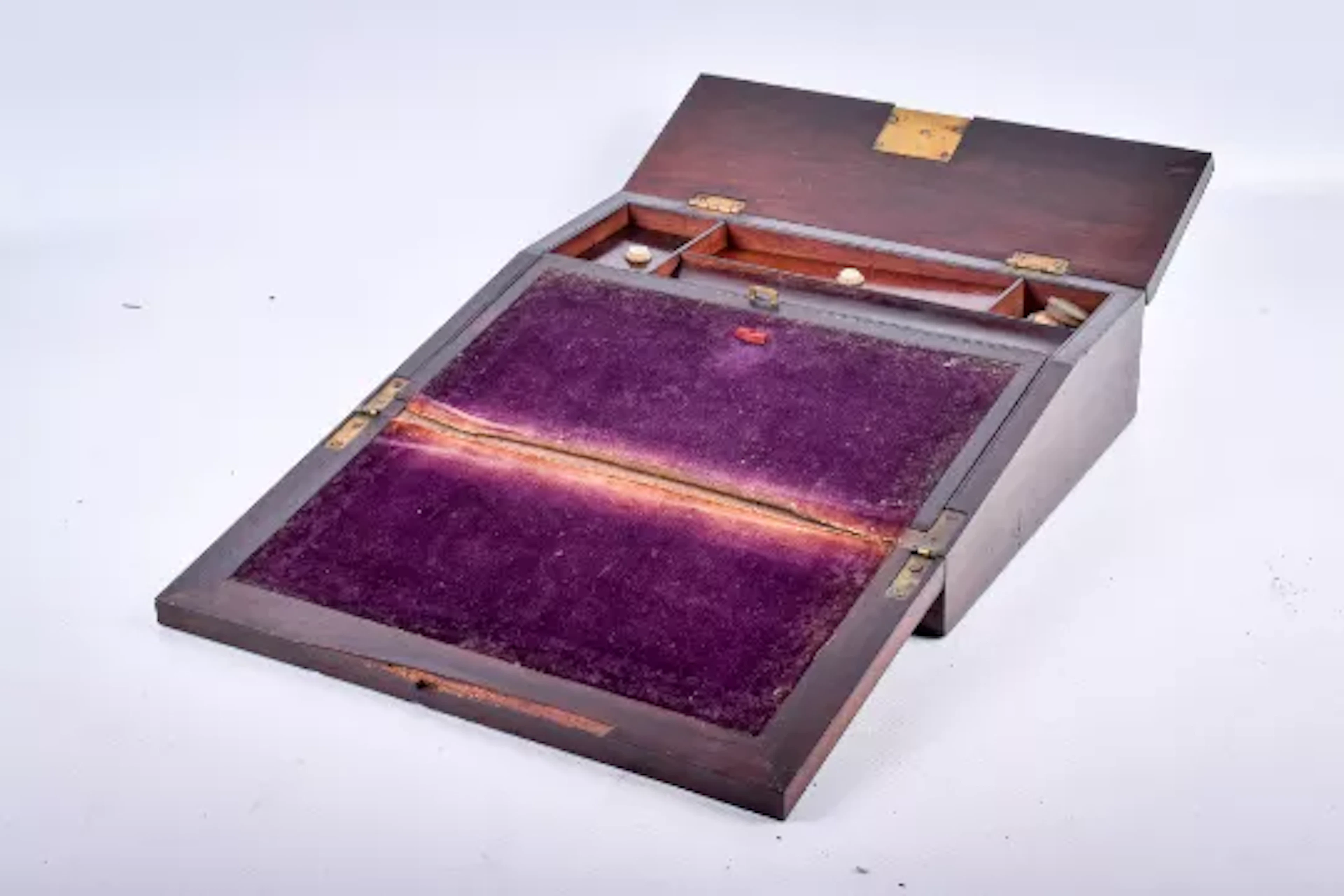 A Victorian lady's rosewood inlaid writing slope.