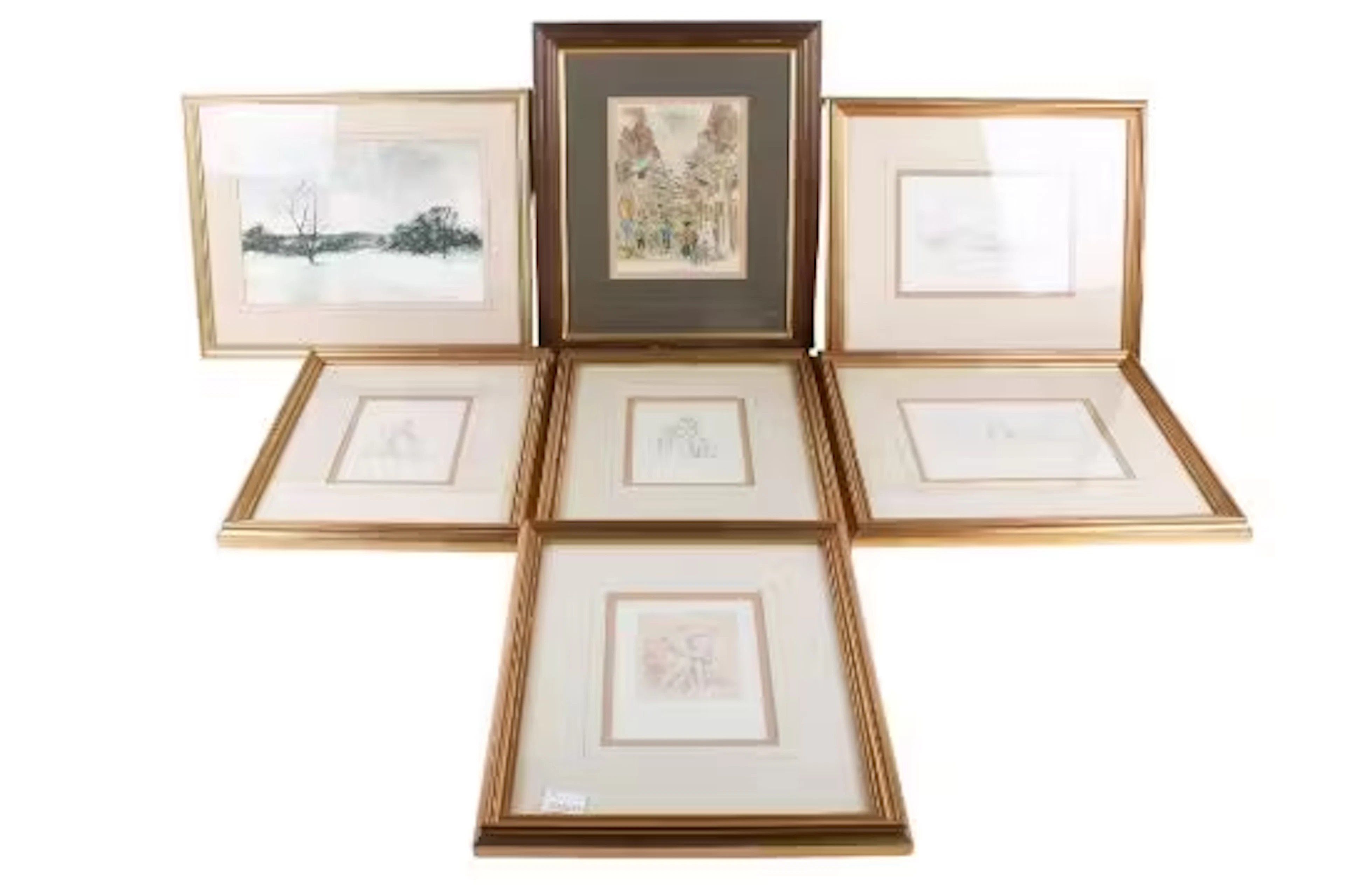 A collection of printed sketches. Including Raphael 'A Landscape', 12.5cm x 18.