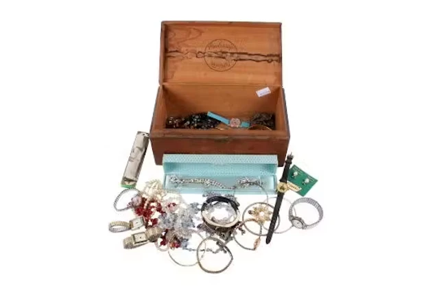 A collection of watches and costume jewellery.