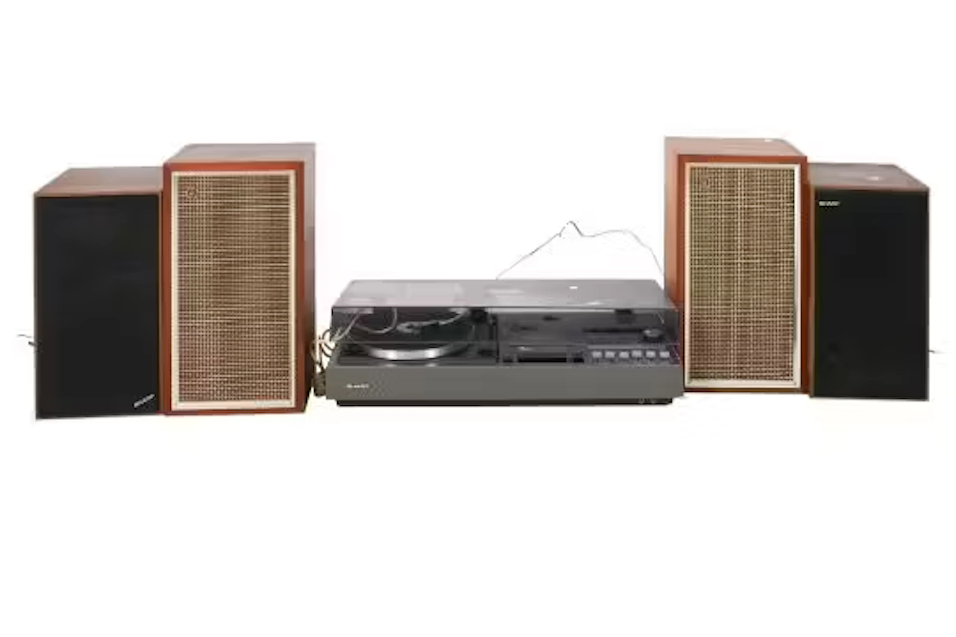 Vintage Sharp Stereo Music Centre SG-400E and speakers.