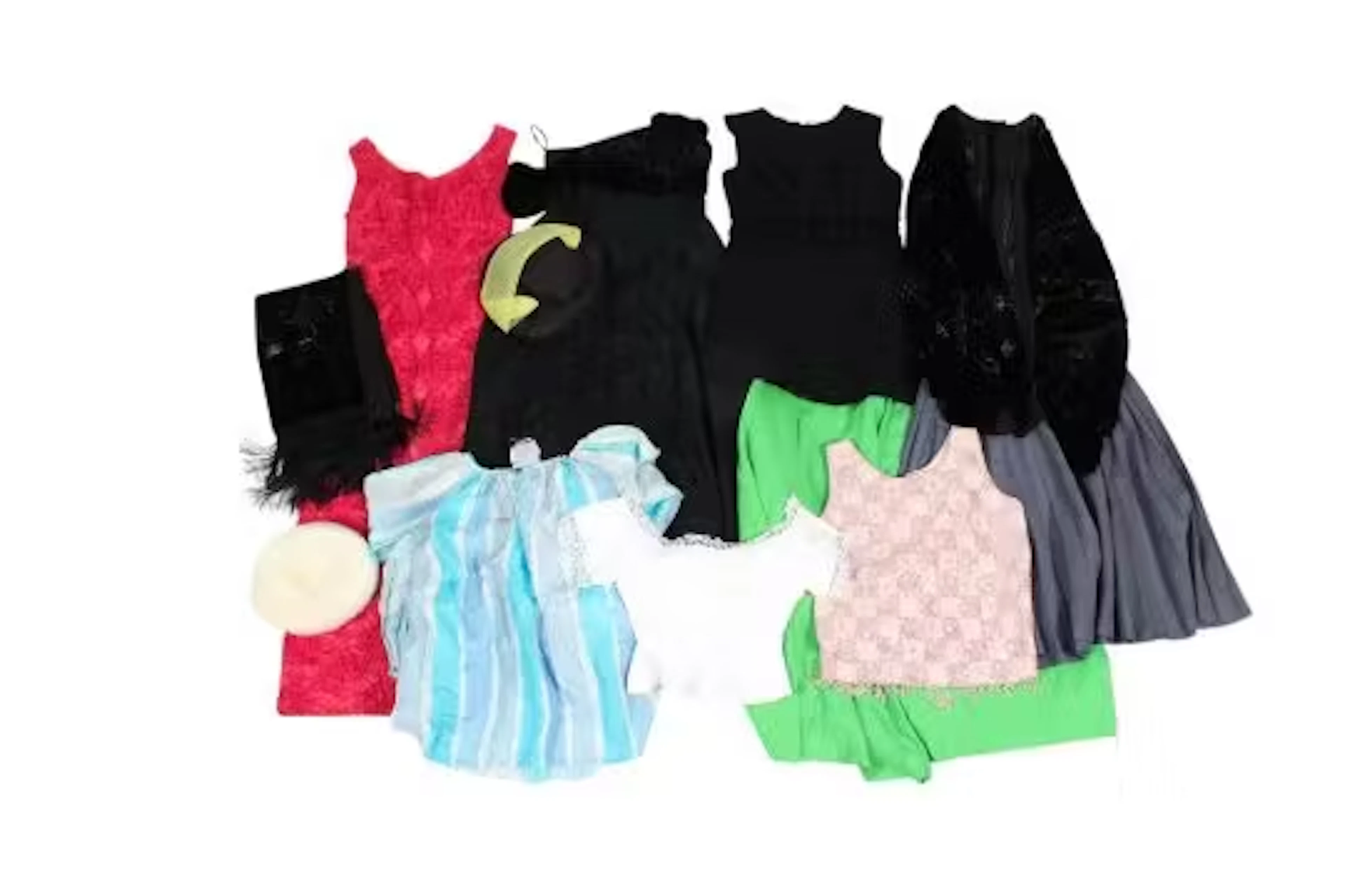 An assortment of ladies vintage clothing.