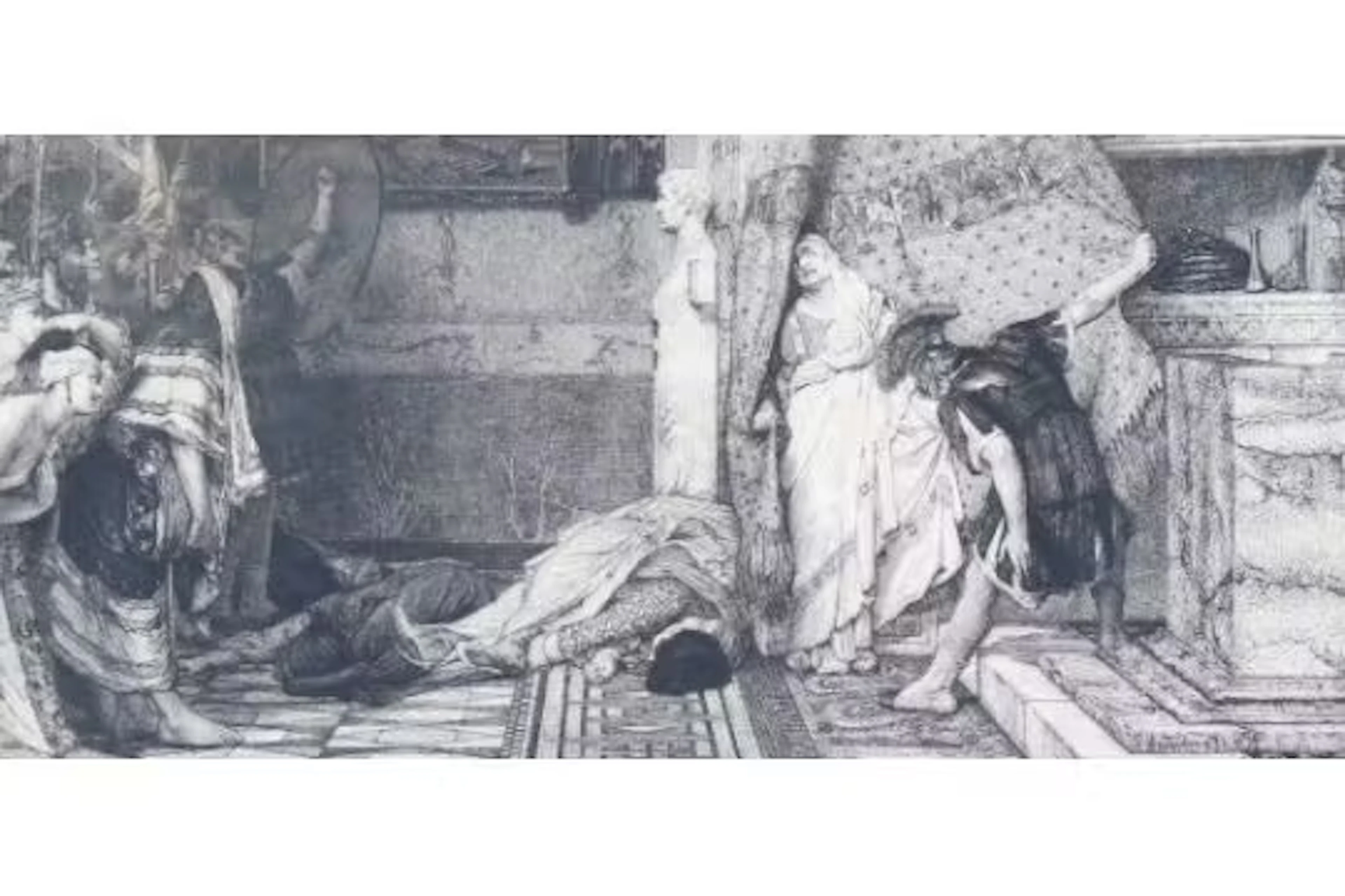 After Sir Lawrence Alma-Tadema, late 19th century etching by P Rajan