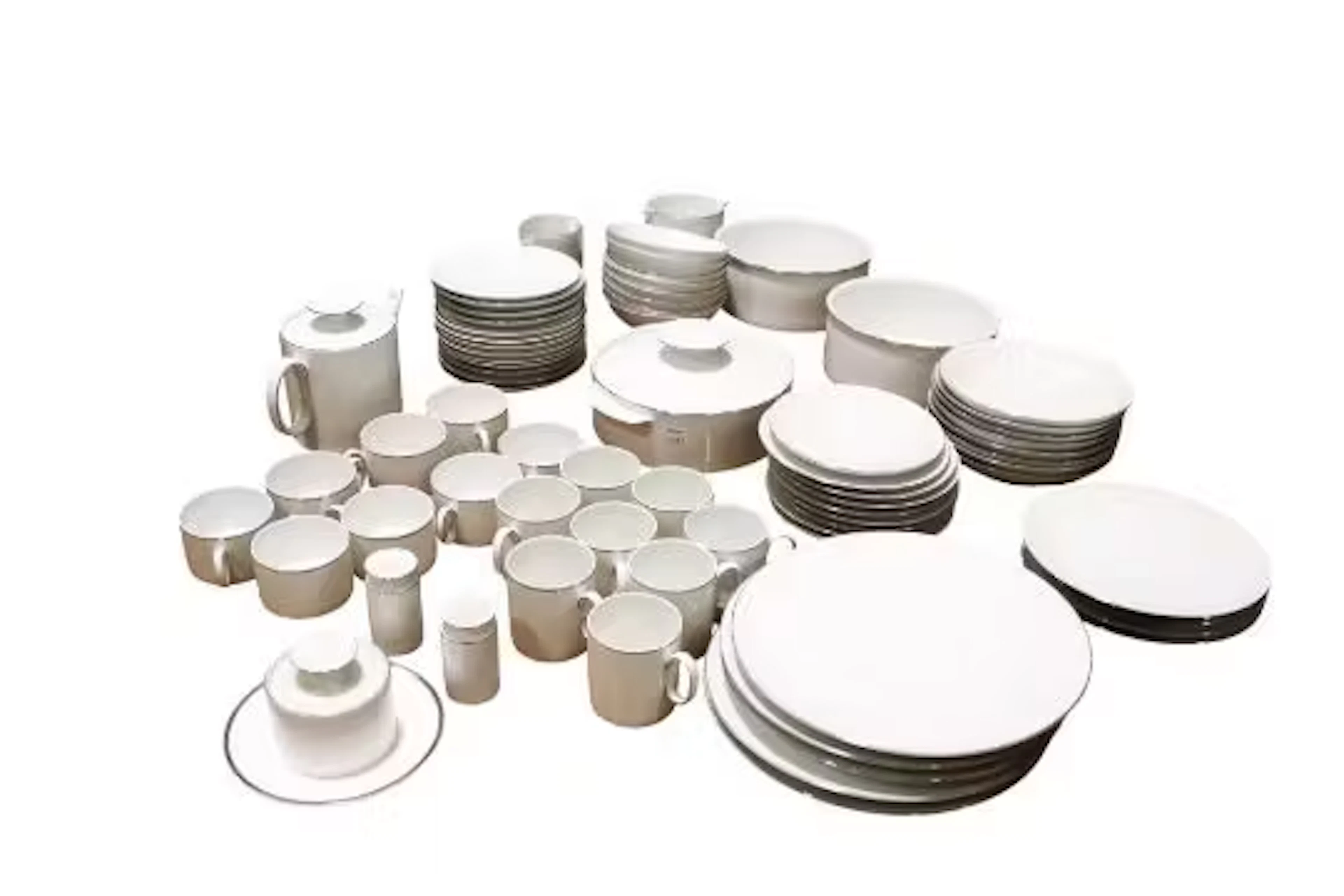 A Thomas white porcelain tea and dinner service mostly for 12.