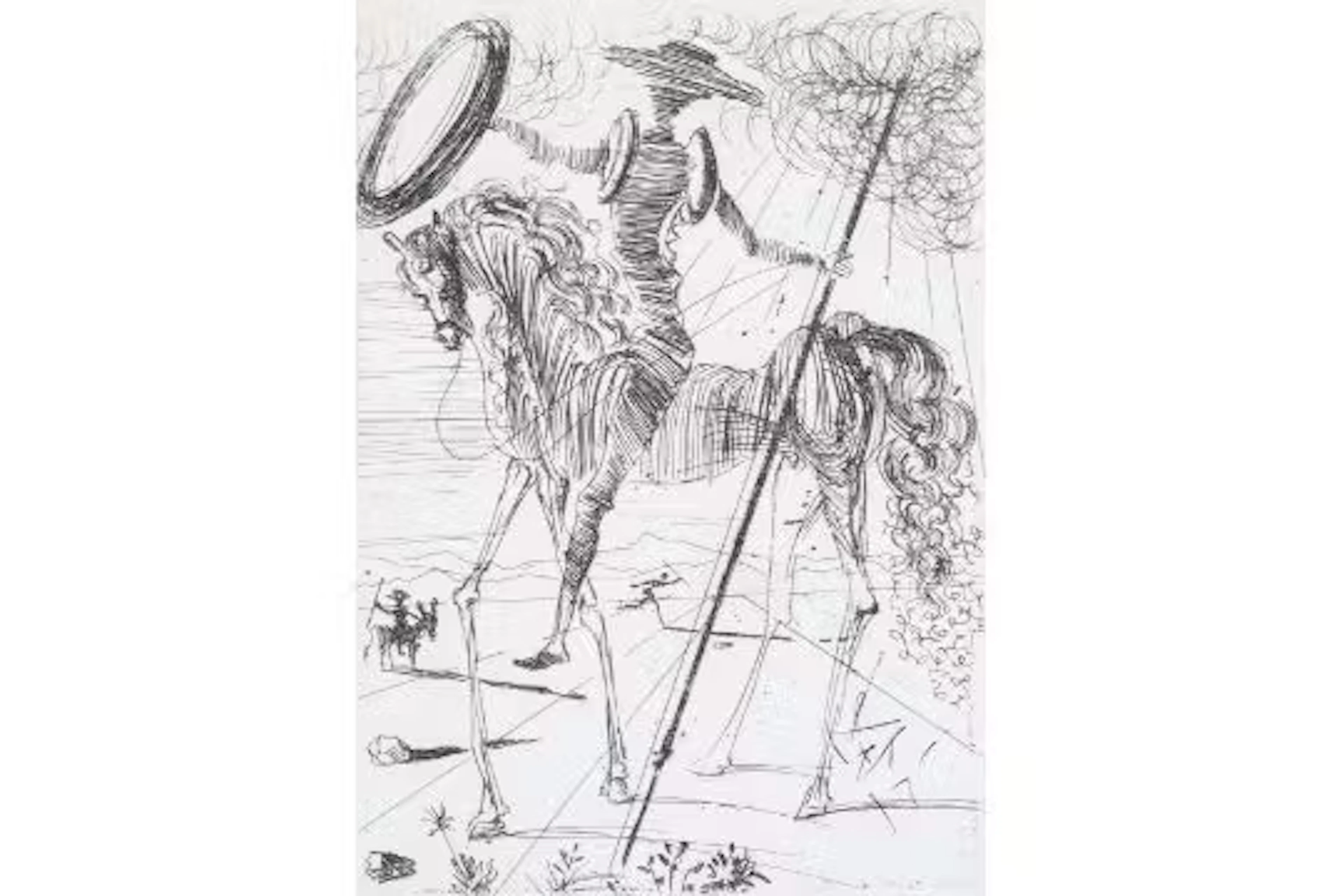 After Salvadore Dali (1904 - 1989) - Don Quixote, etching. Unsigned