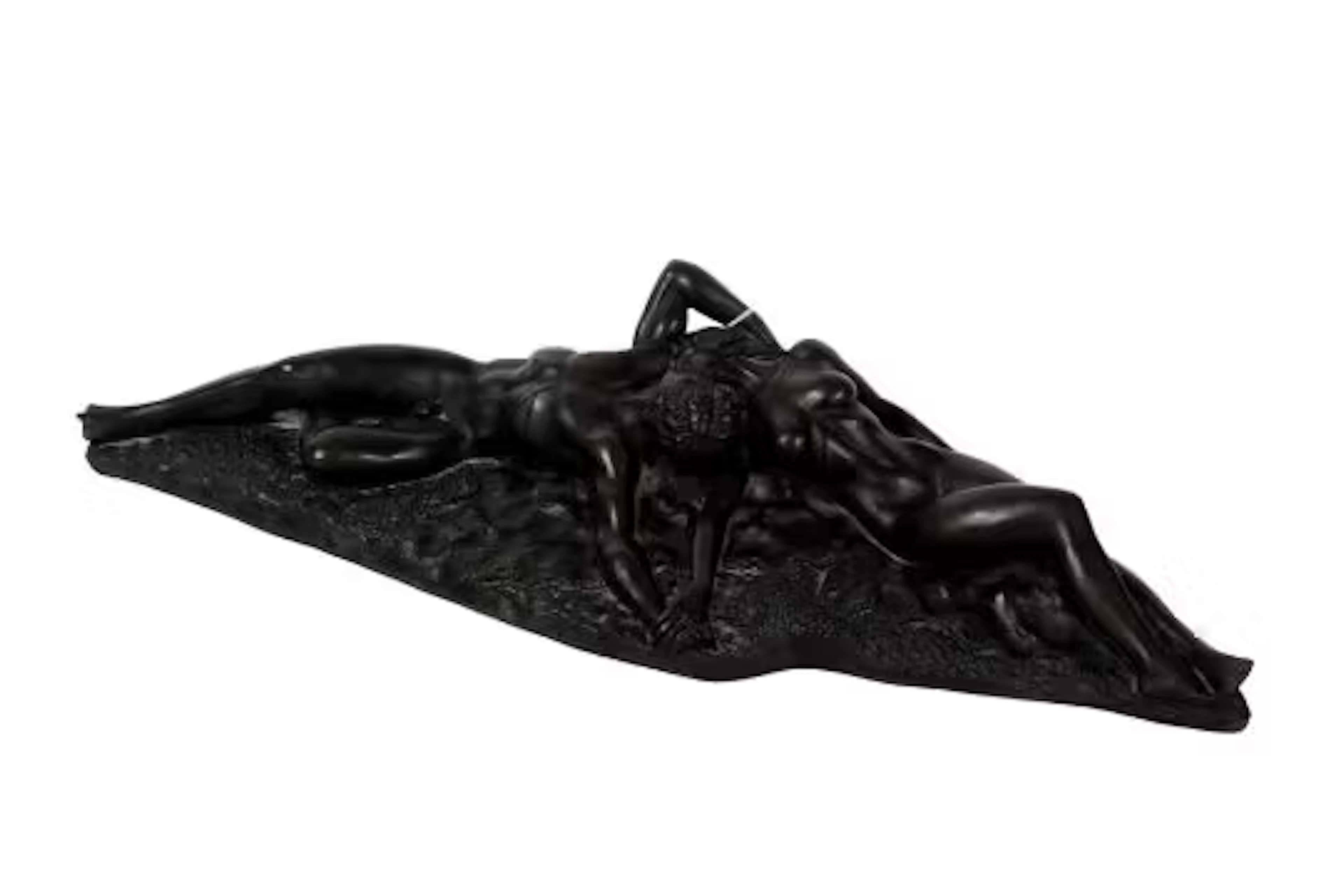 John Letts bronzed resin model of a reclining couple (af).