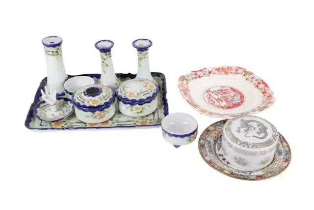 An assortment of oriental ceramics.