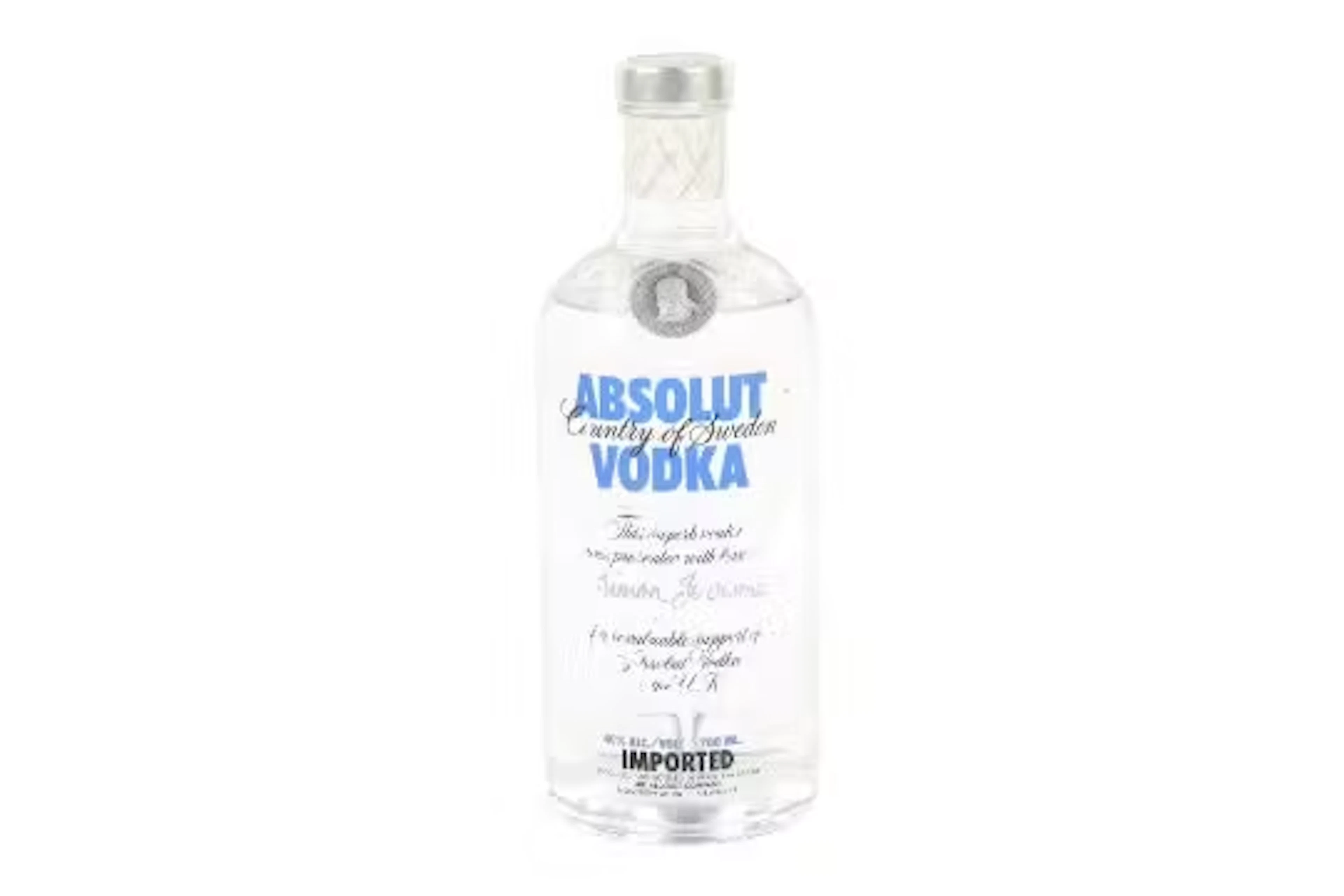 A bottle of Absolut Vodka.