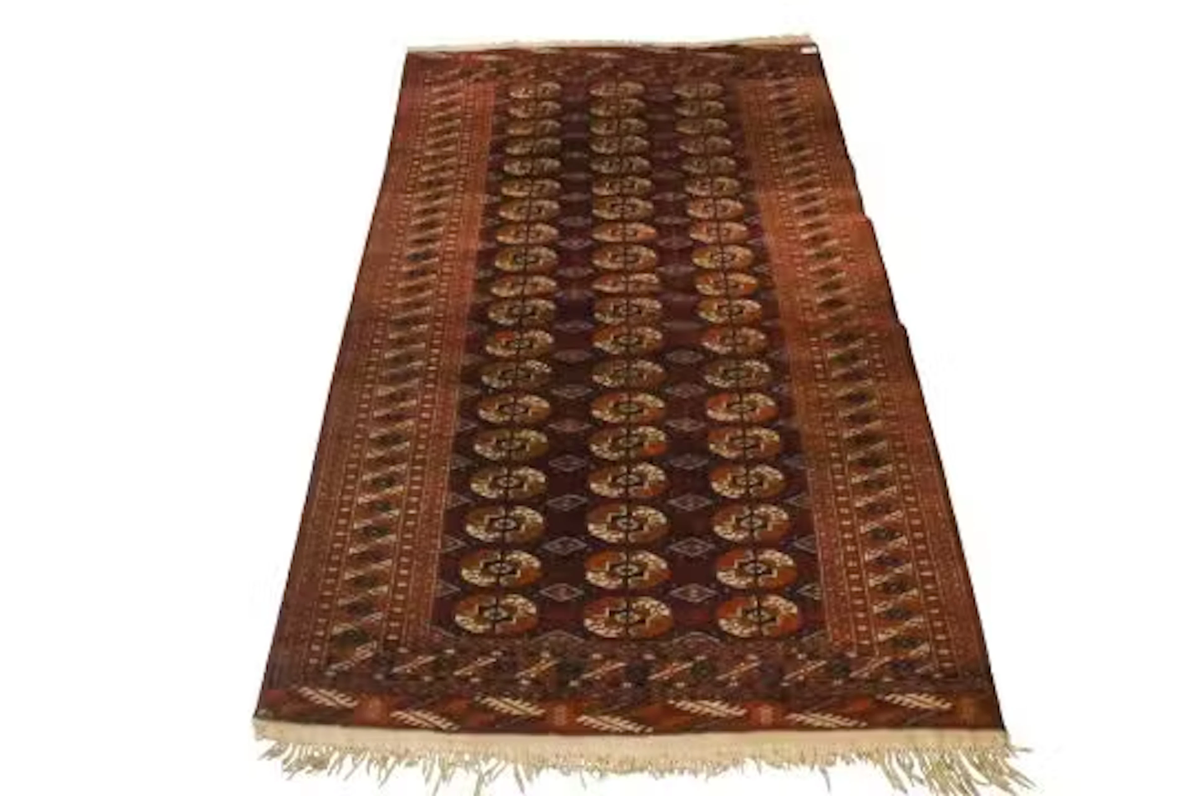 A vintage Turkmen Bukhara rug.