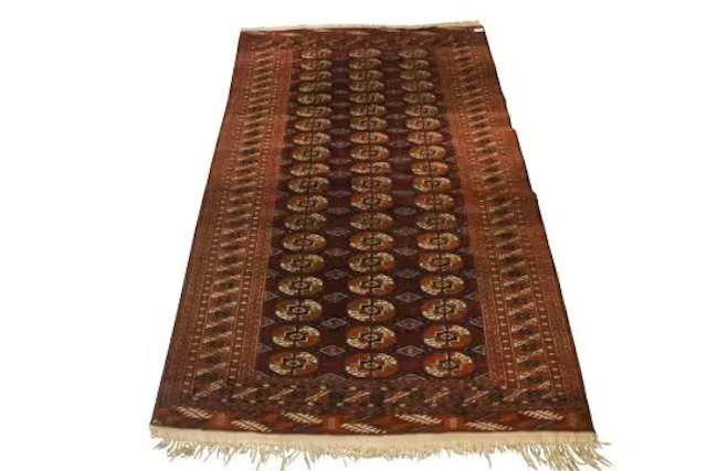 A vintage Turkmen Bukhara rug.