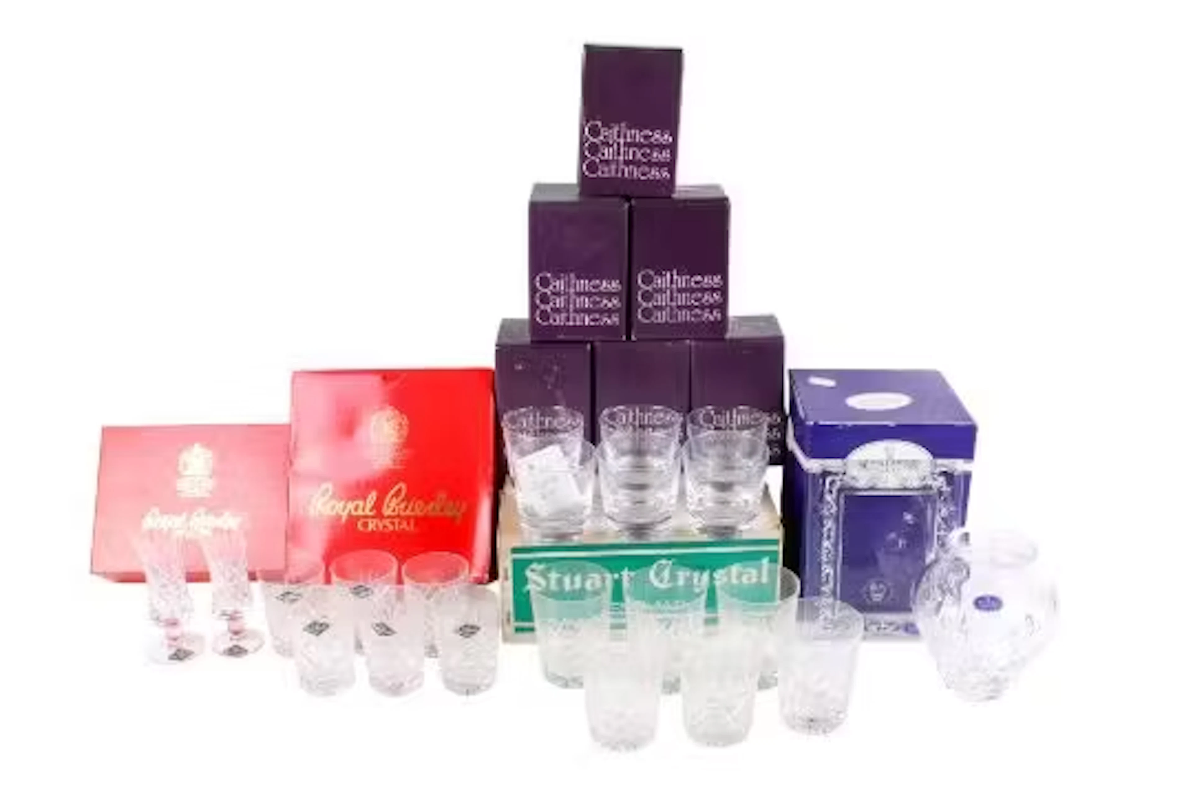 A collection of contemporary glass and crystal.
