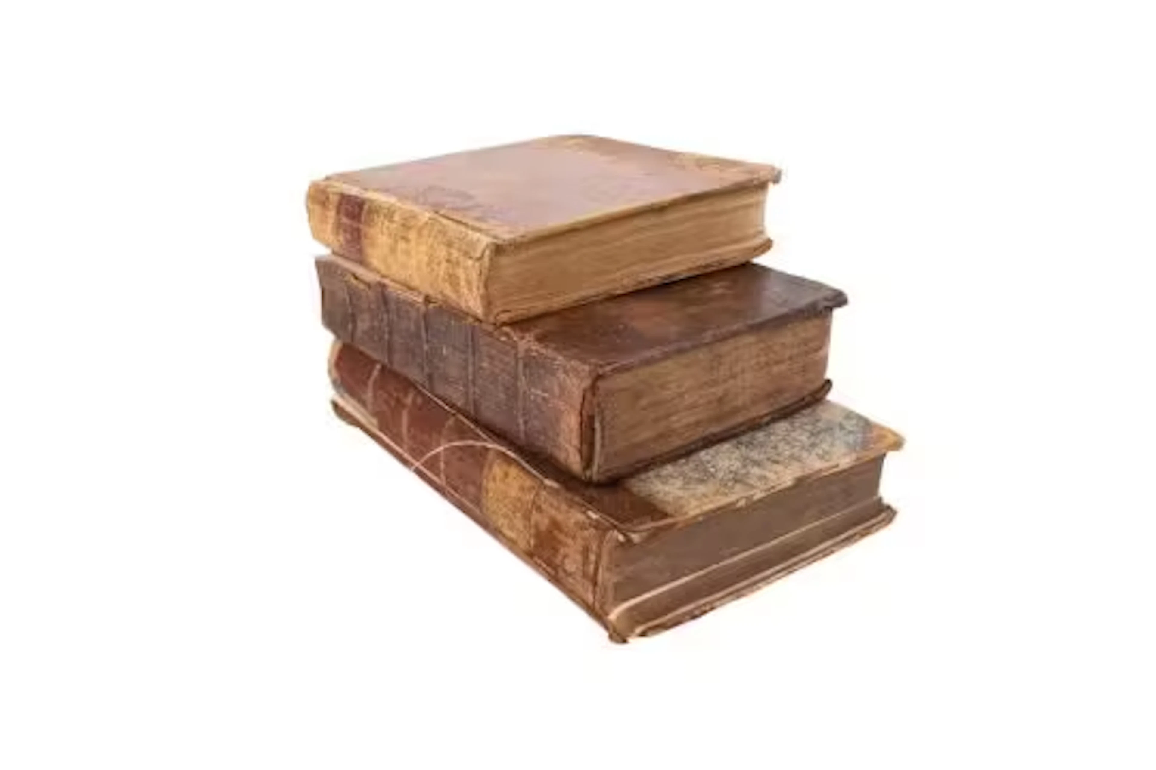 Three antique books.
