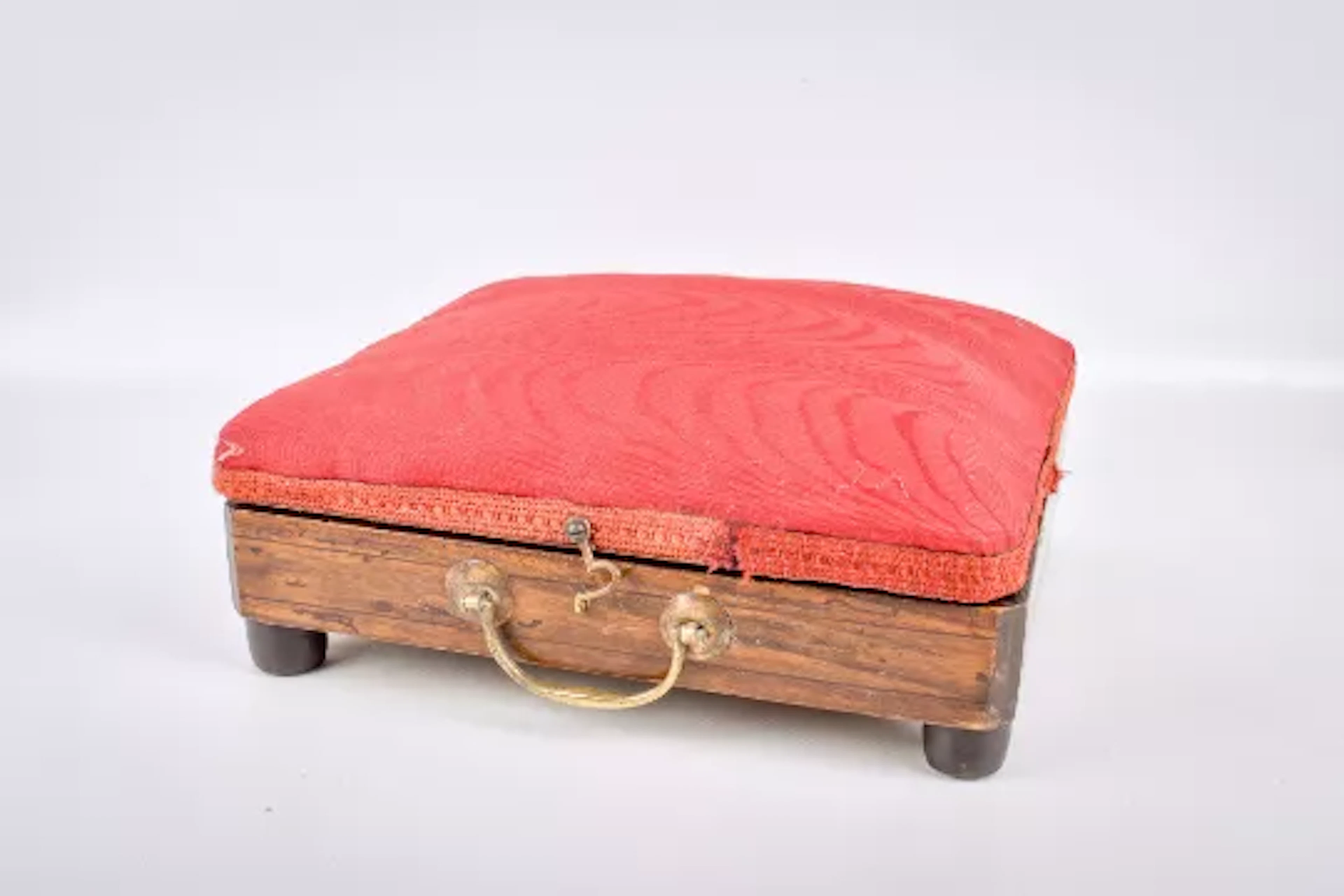 A Victorian mahogany travelling foot warmer.