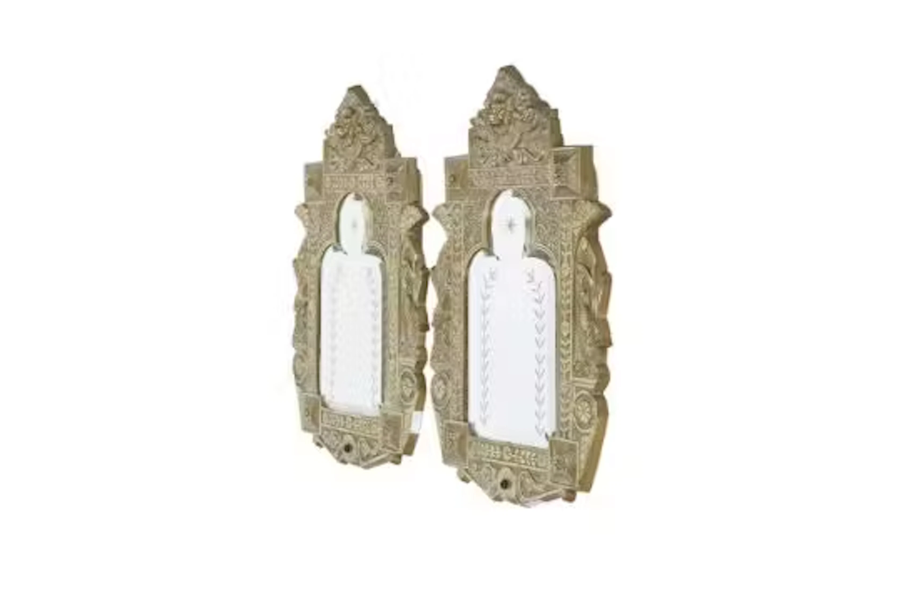 A pair of Bohemian or Moroccan style wall mirrors.