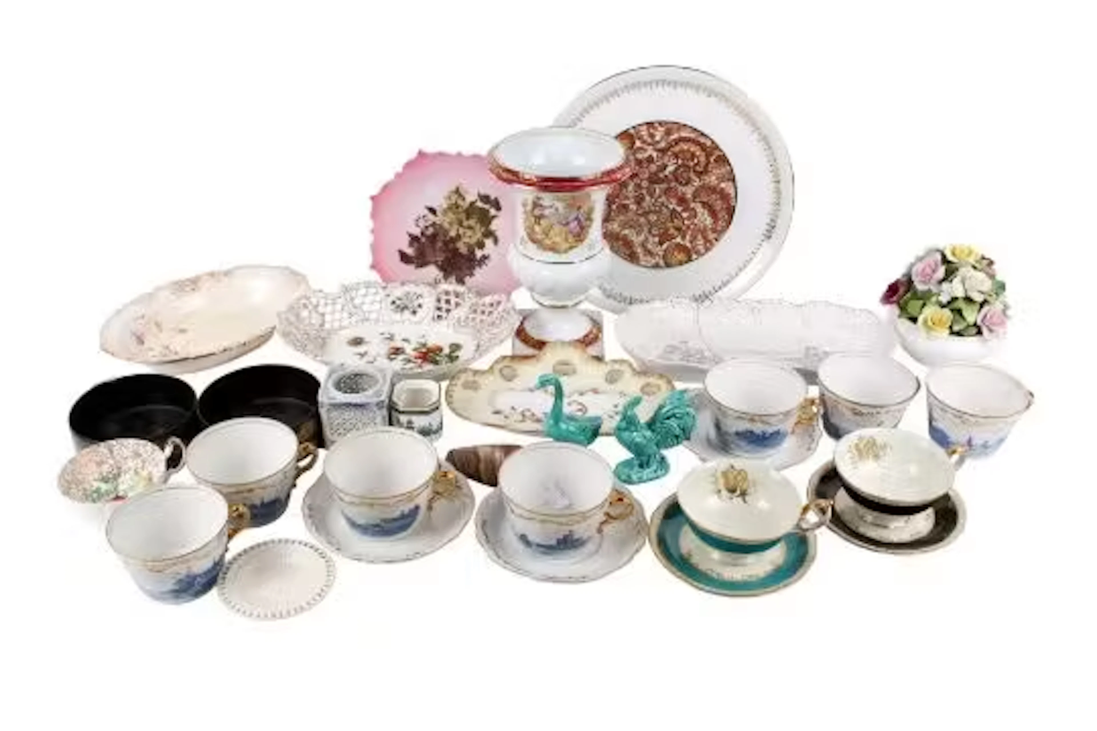 A collection of late 19th century and later continental ceramics.
