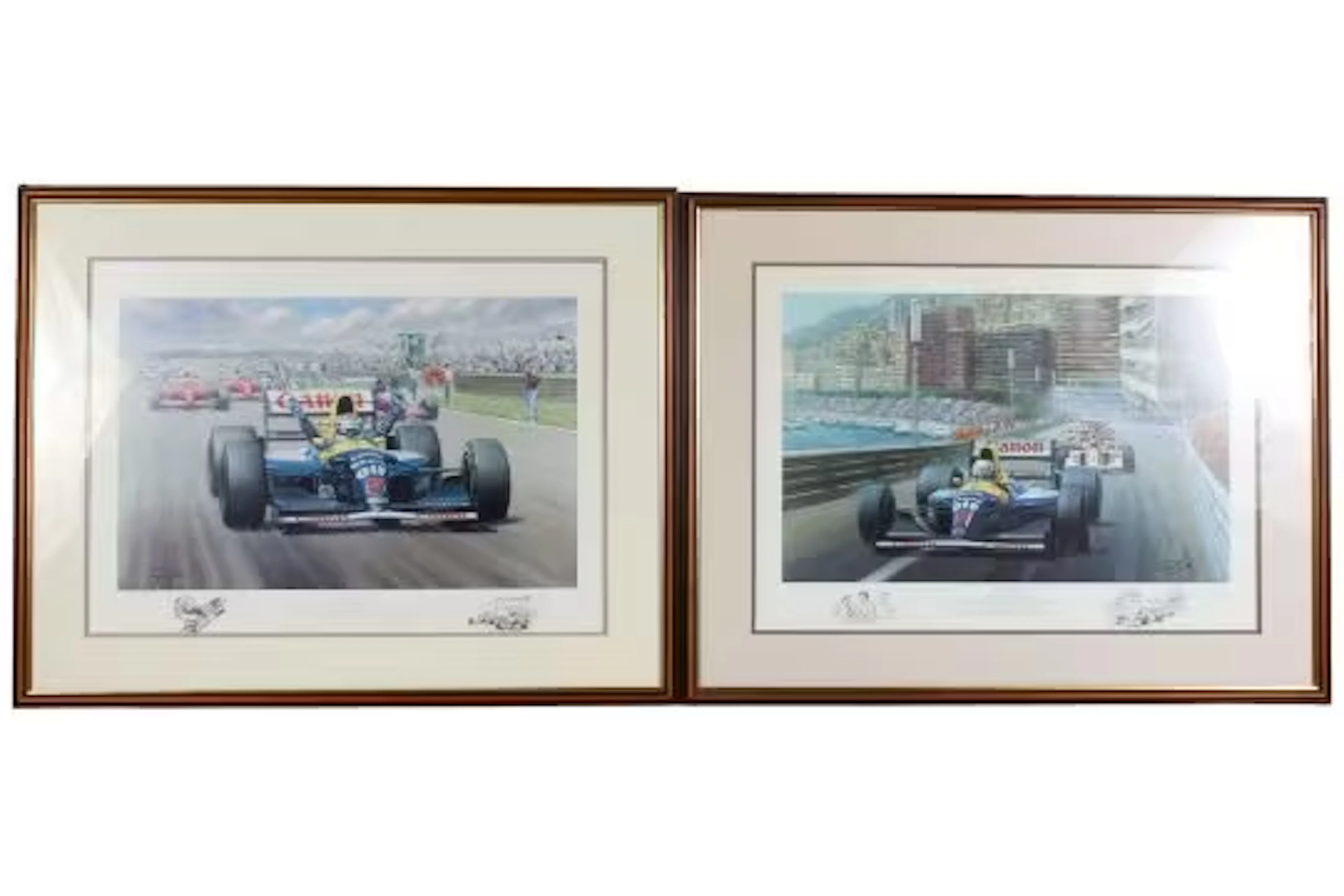 Two Tony Smith signed limited edition Formula One racing car prints.