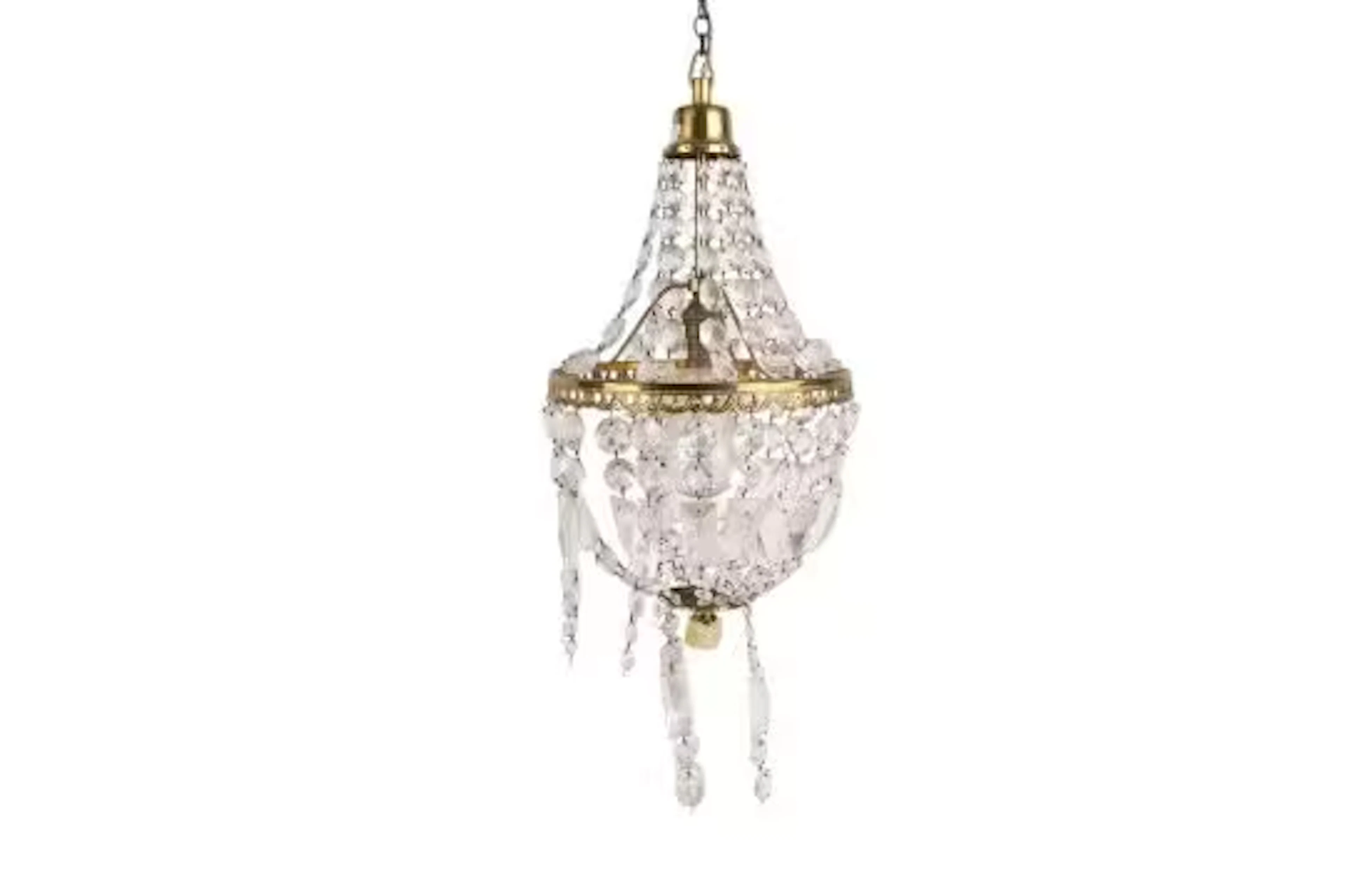 A mid-century crystal glass drop chandelier.
