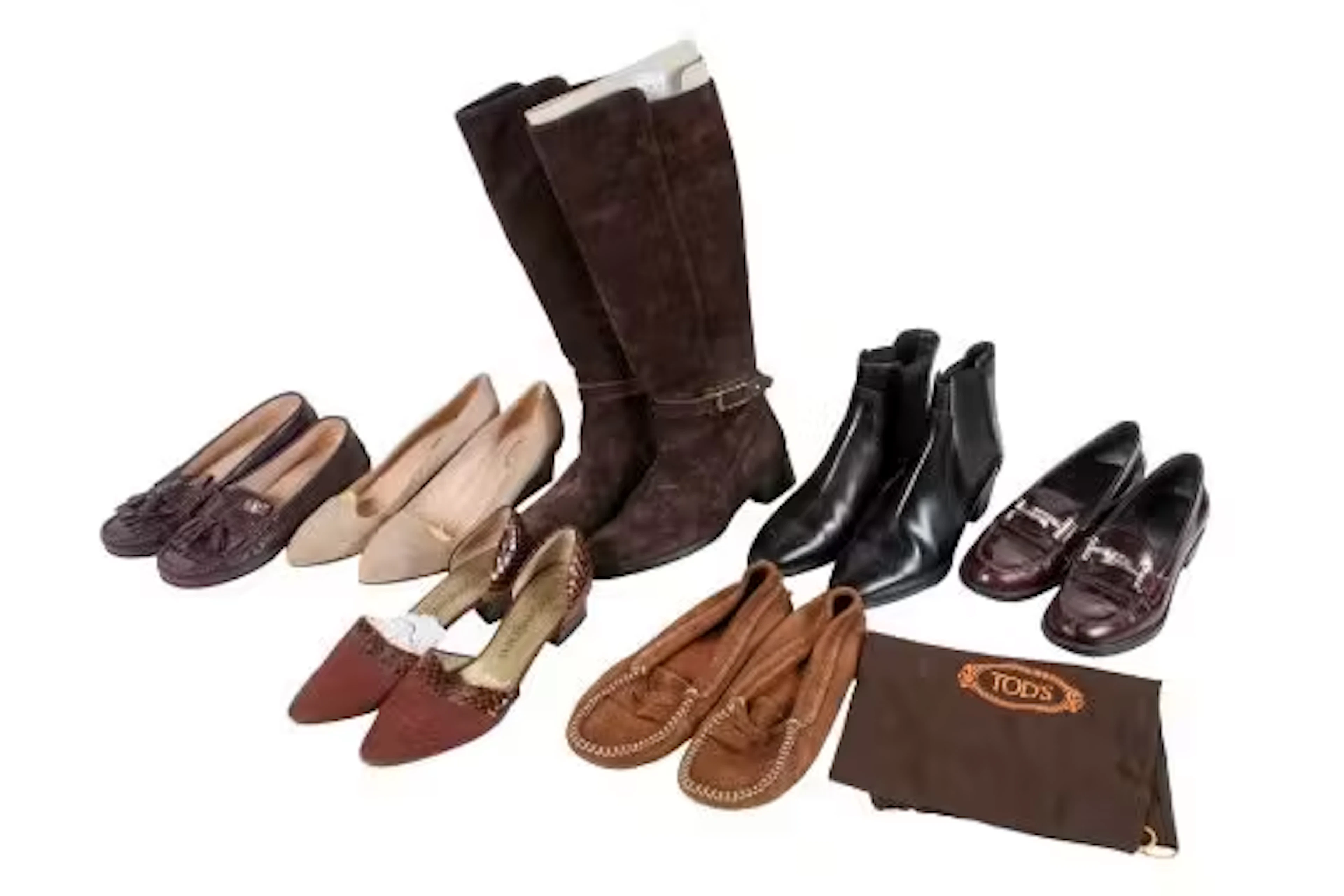 A collection of ladies designer and high end shoes.