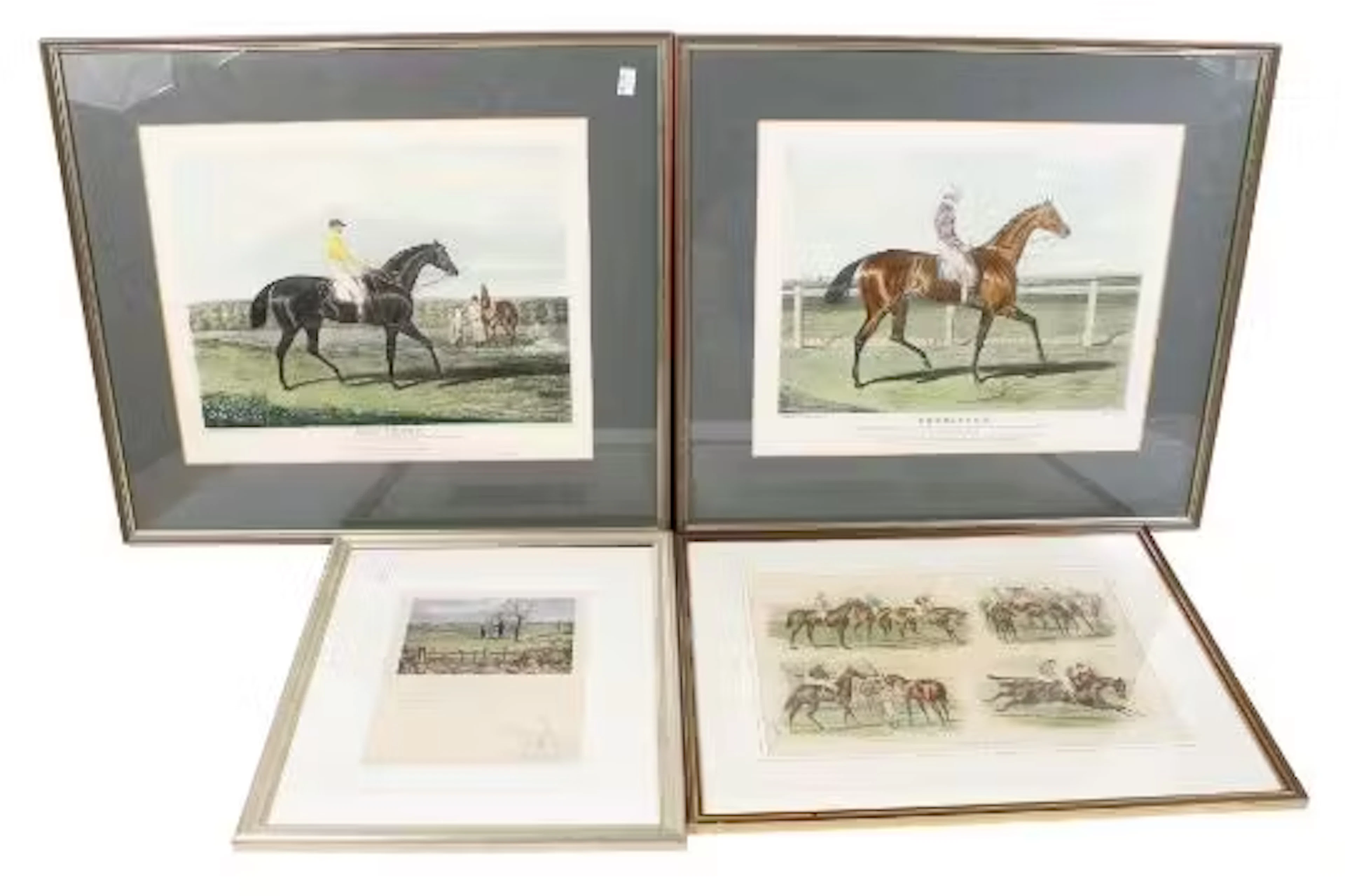 A group of four horse racing / riding related prints.