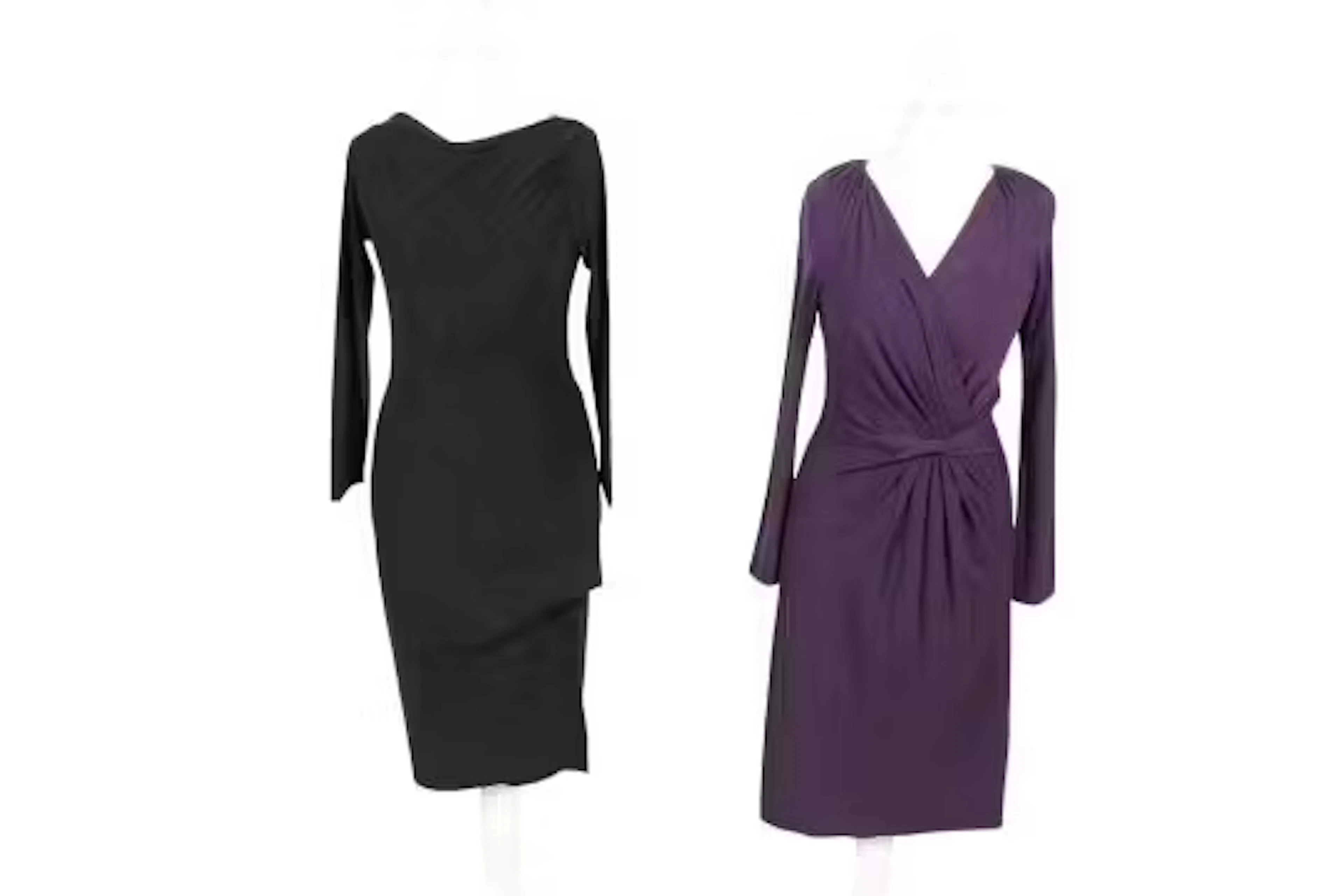 Two designer dresses.