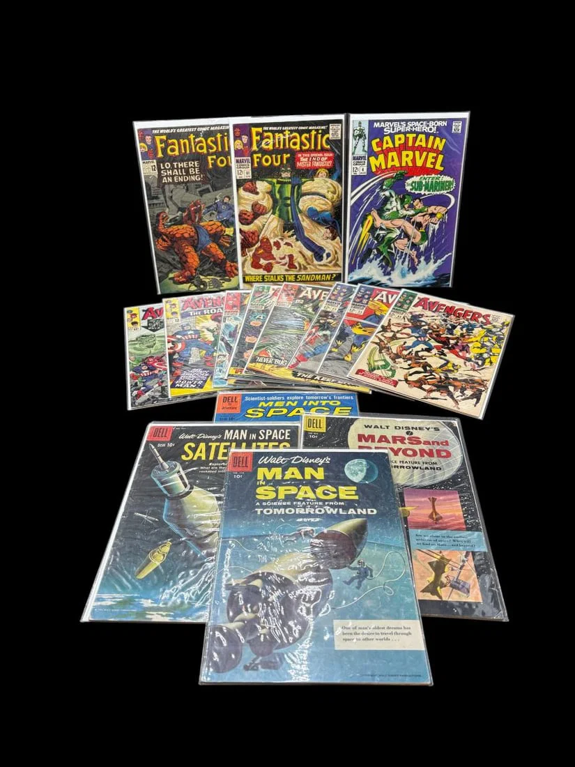 Estate Lot of 16 Golden & Silver Age Comic Books, The Avengers, Fantastic
