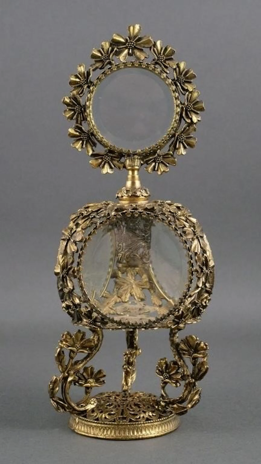 Vintage Ormolu Filigree Perfume Bottle