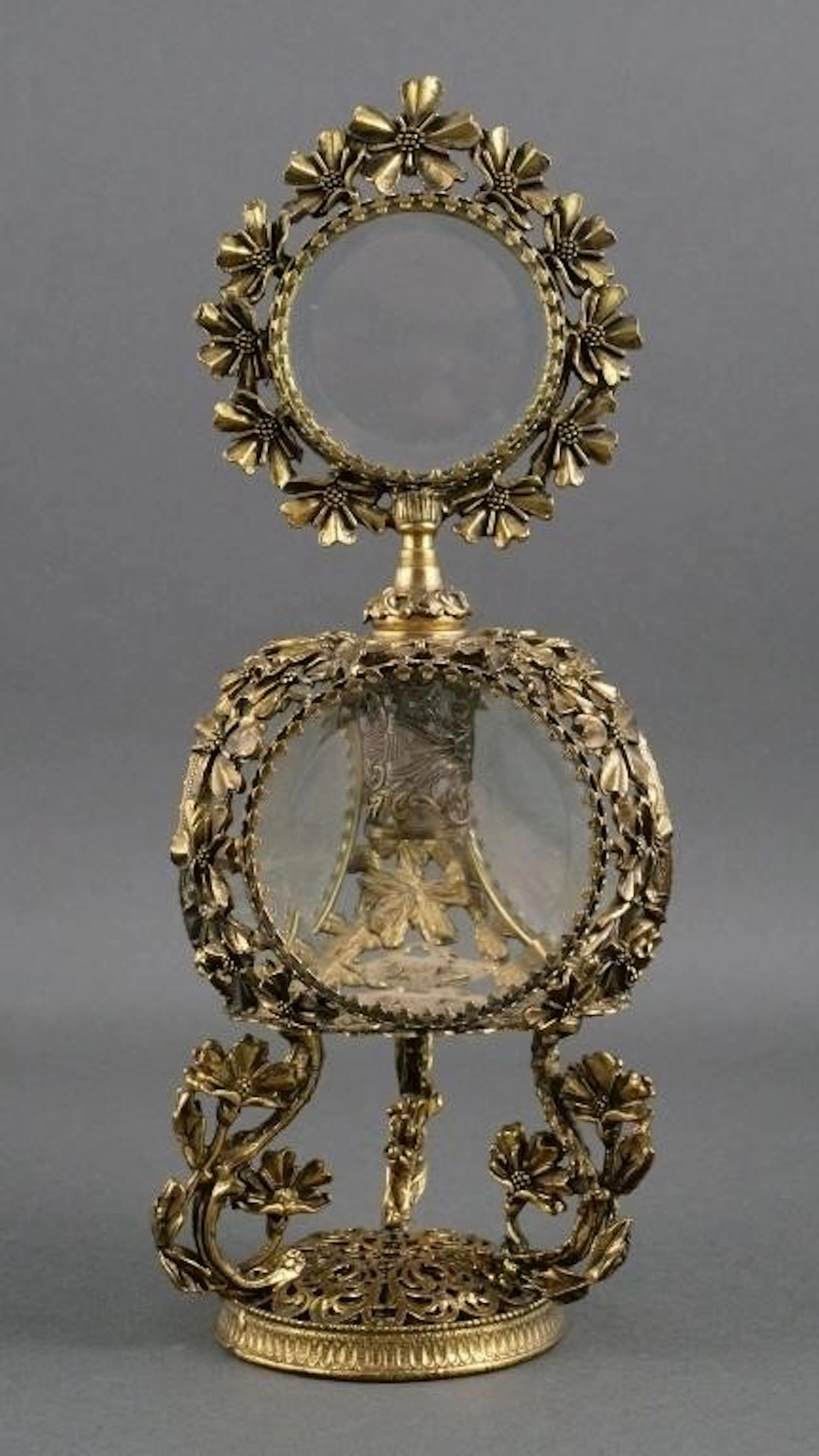 Vintage Ormolu Filigree Perfume Bottle