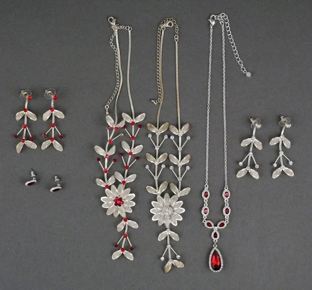 (3) Rhinestone Necklace & Earring Sets