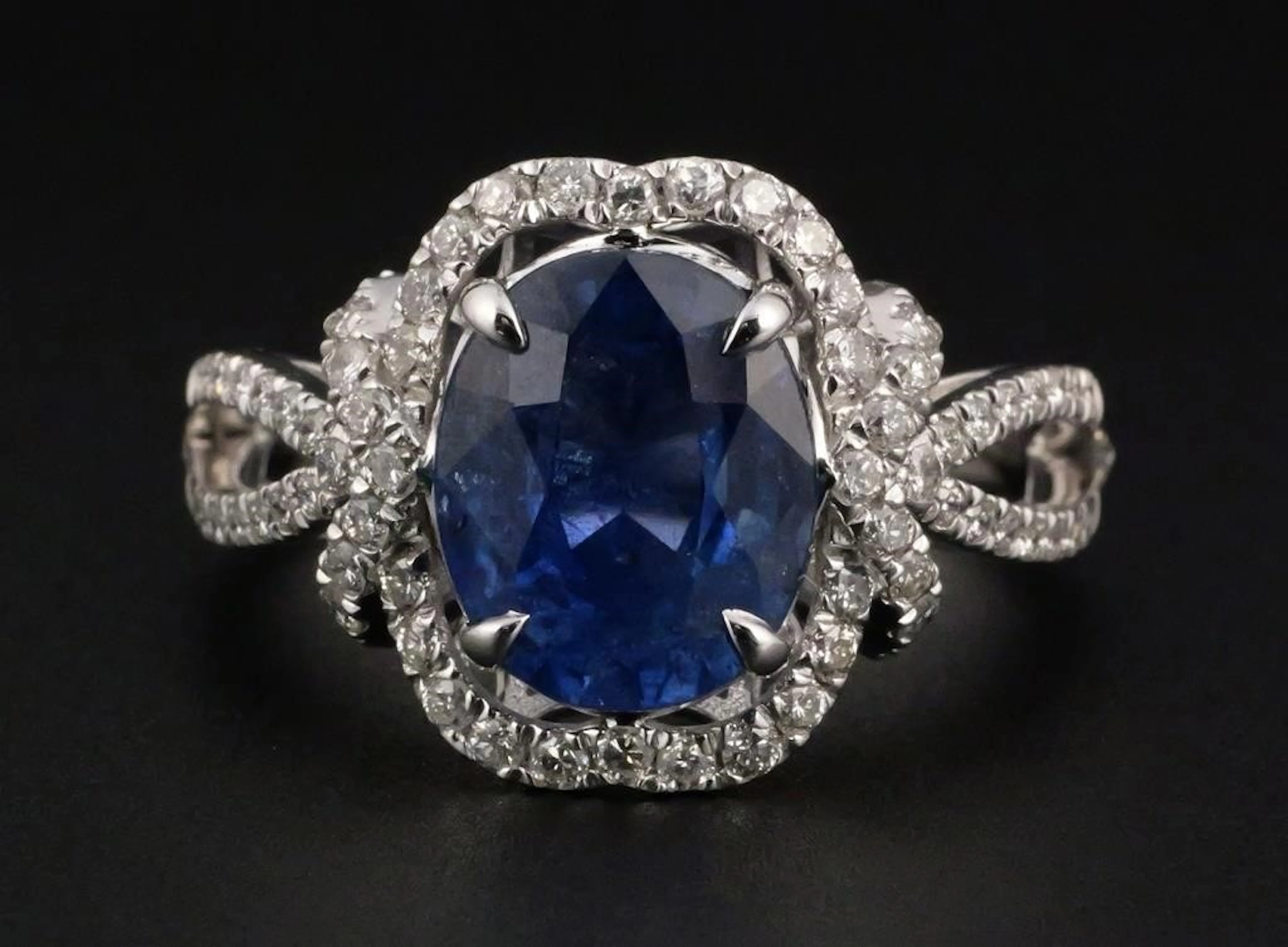 Offo Gofflieb Platinum Sapphire and Diamond Ring
