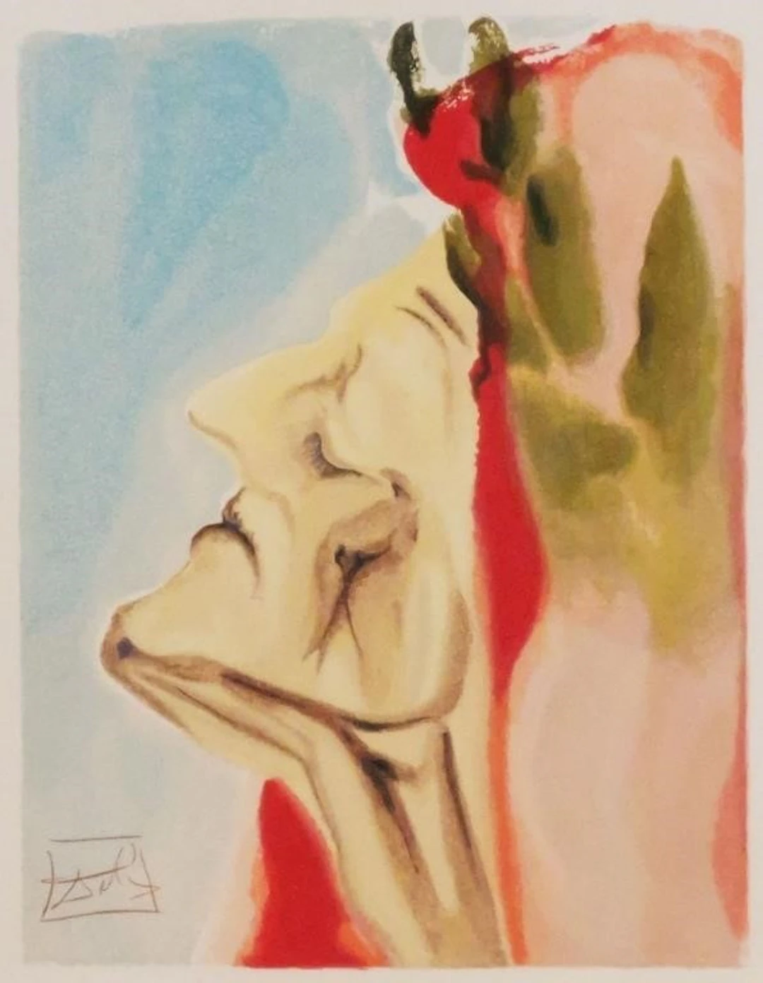 SALVADOR DALI Original Woodcut Paradise 7 COA