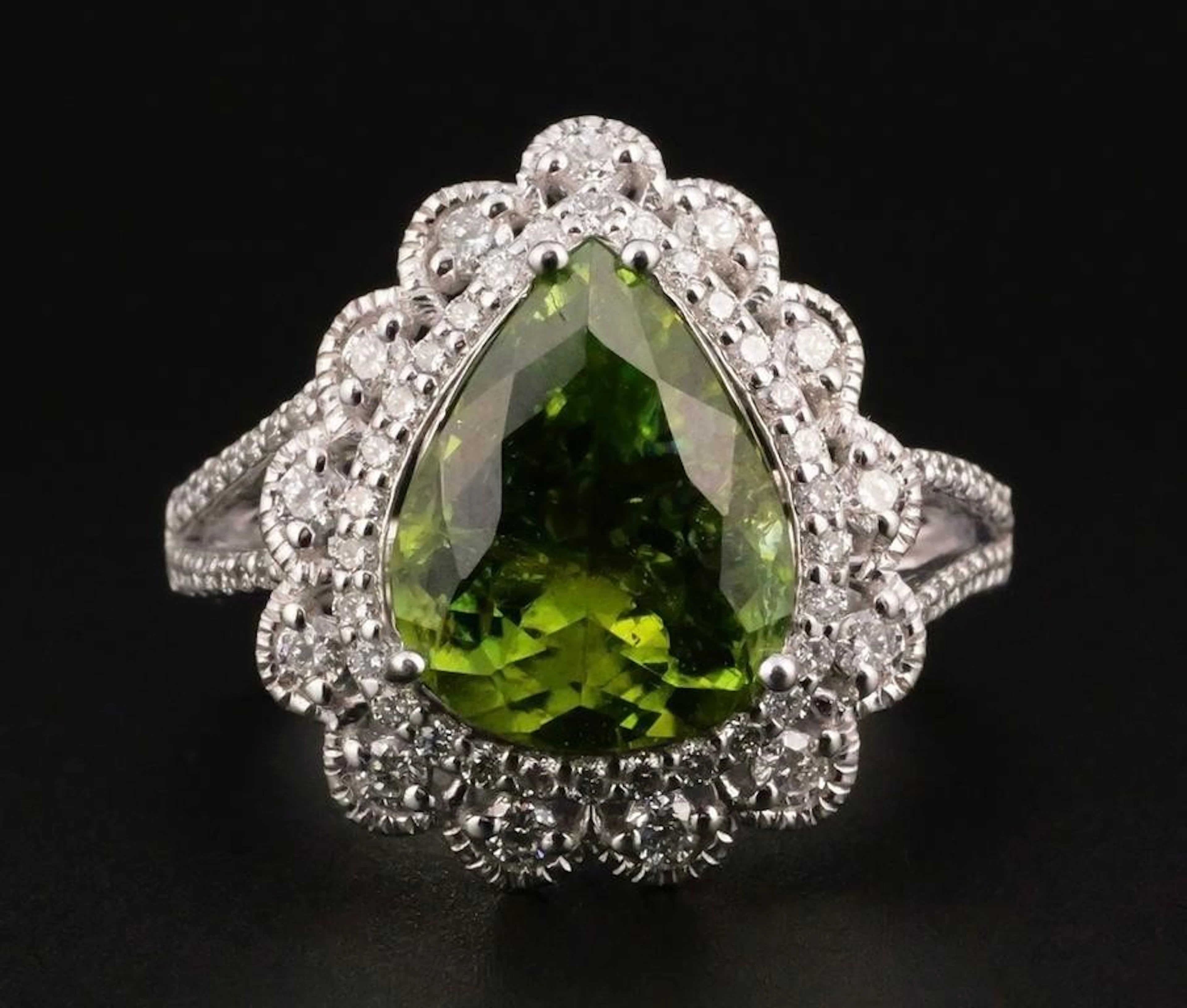 3.50ct GIA Paraiba Tourmaline Diamond Ring