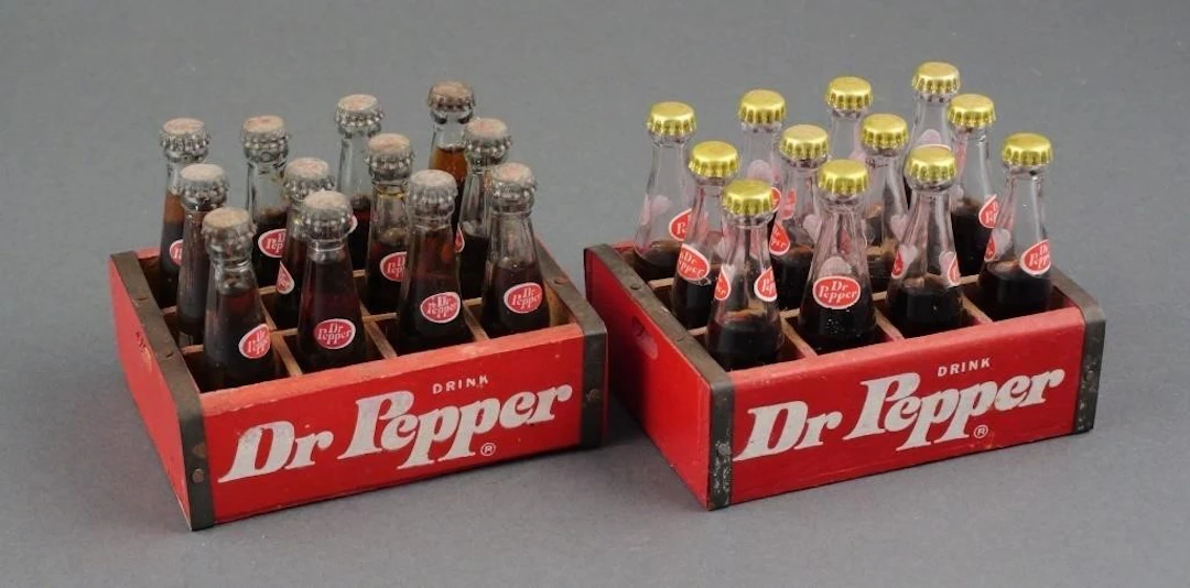 (2) Miniature Dr Pepper Bottle Crates
