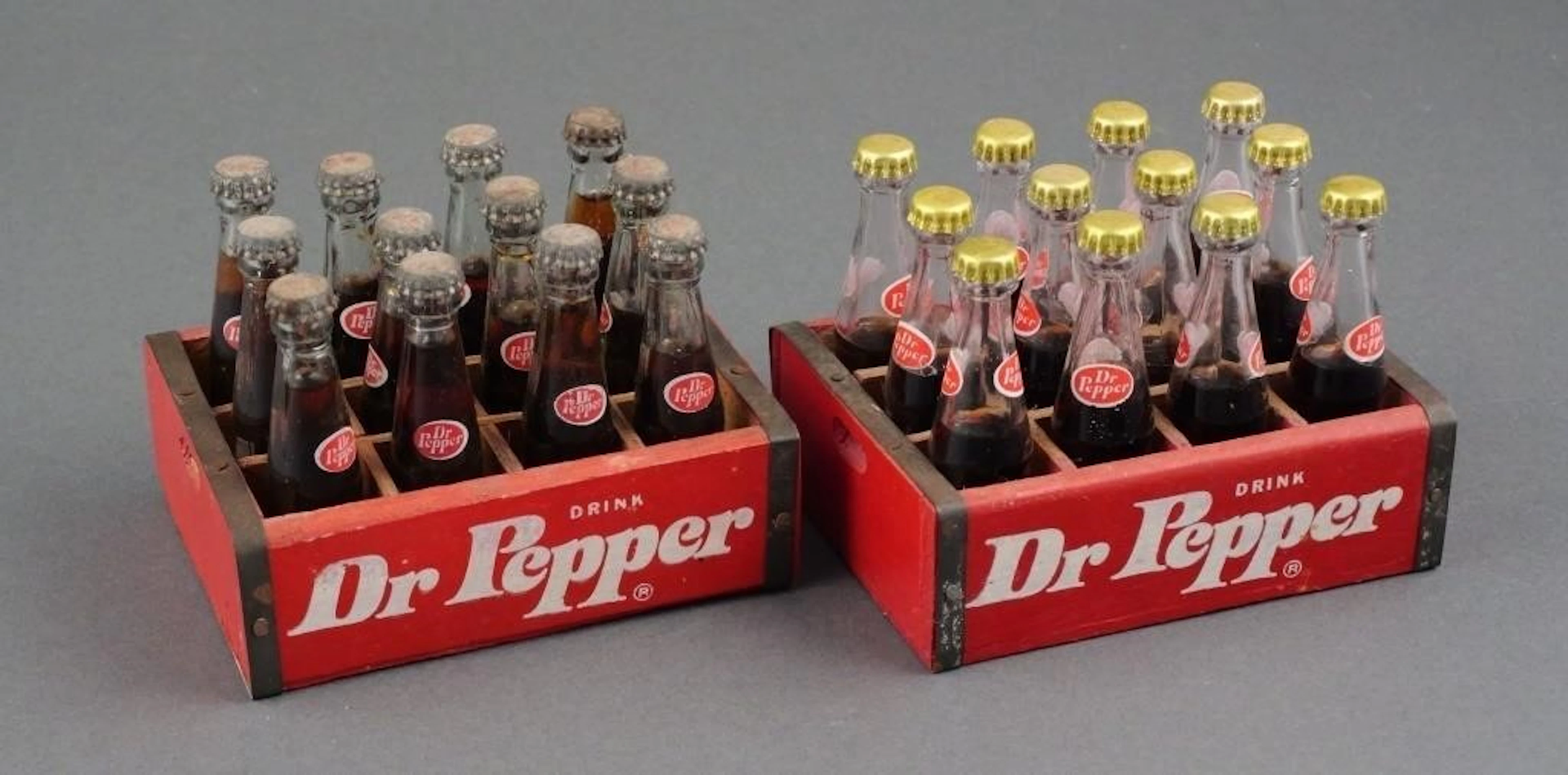 (2) Miniature Dr Pepper Bottle Crates