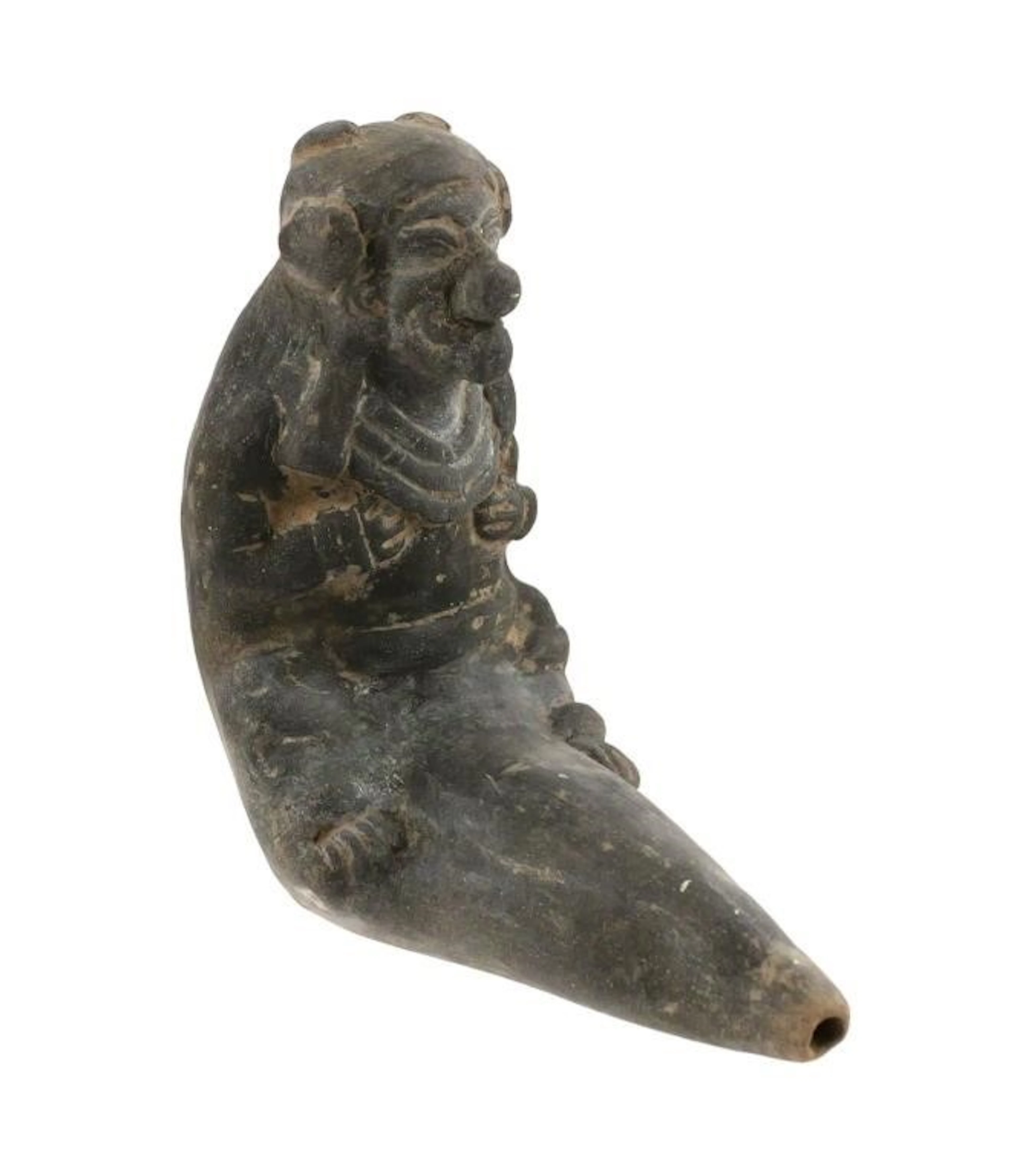 Pre-Columbian Tumaco La Tolita Clay Effigy Pipe