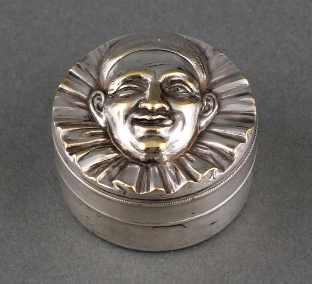 Sterling Silver Pierrot Pill Box