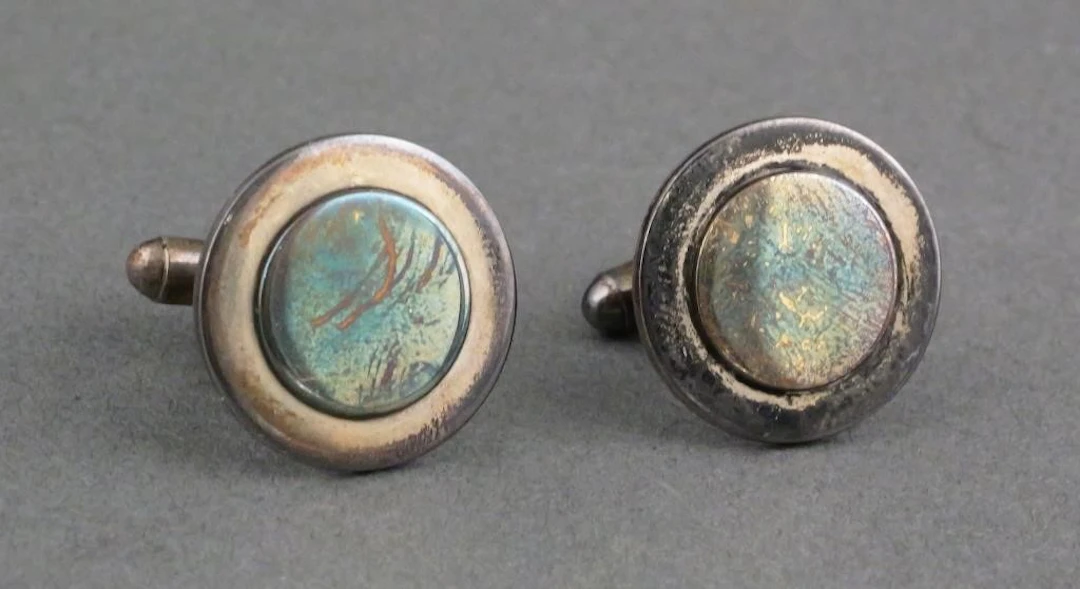 Tiffany & Co Sterling and 18KT Gold Cufflinks