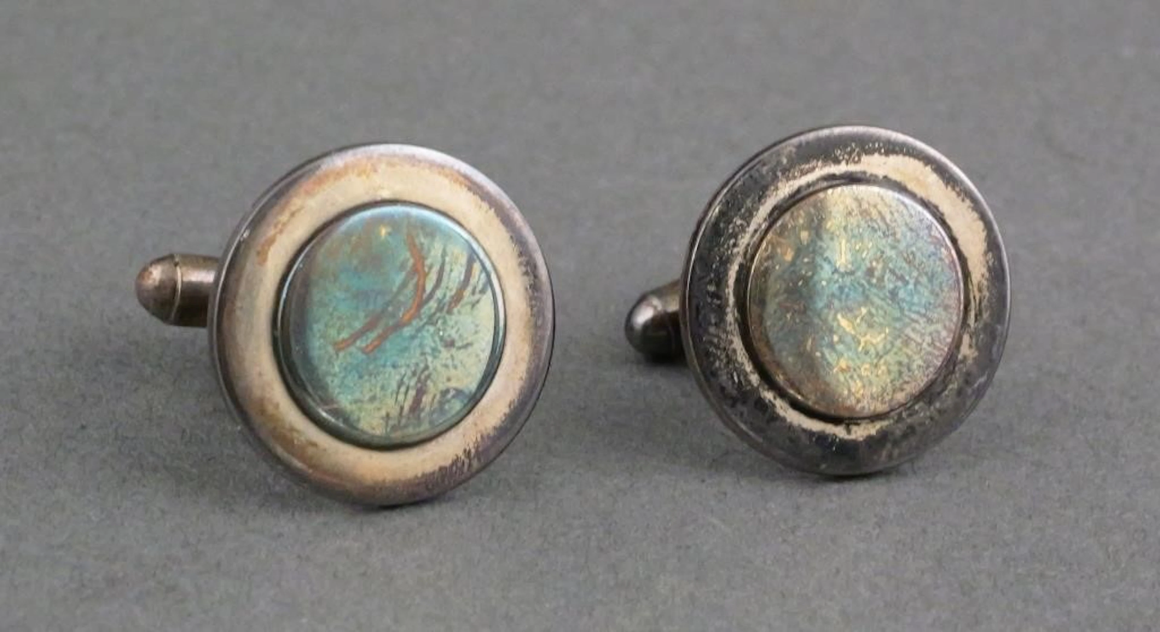 Tiffany & Co Sterling and 18KT Gold Cufflinks