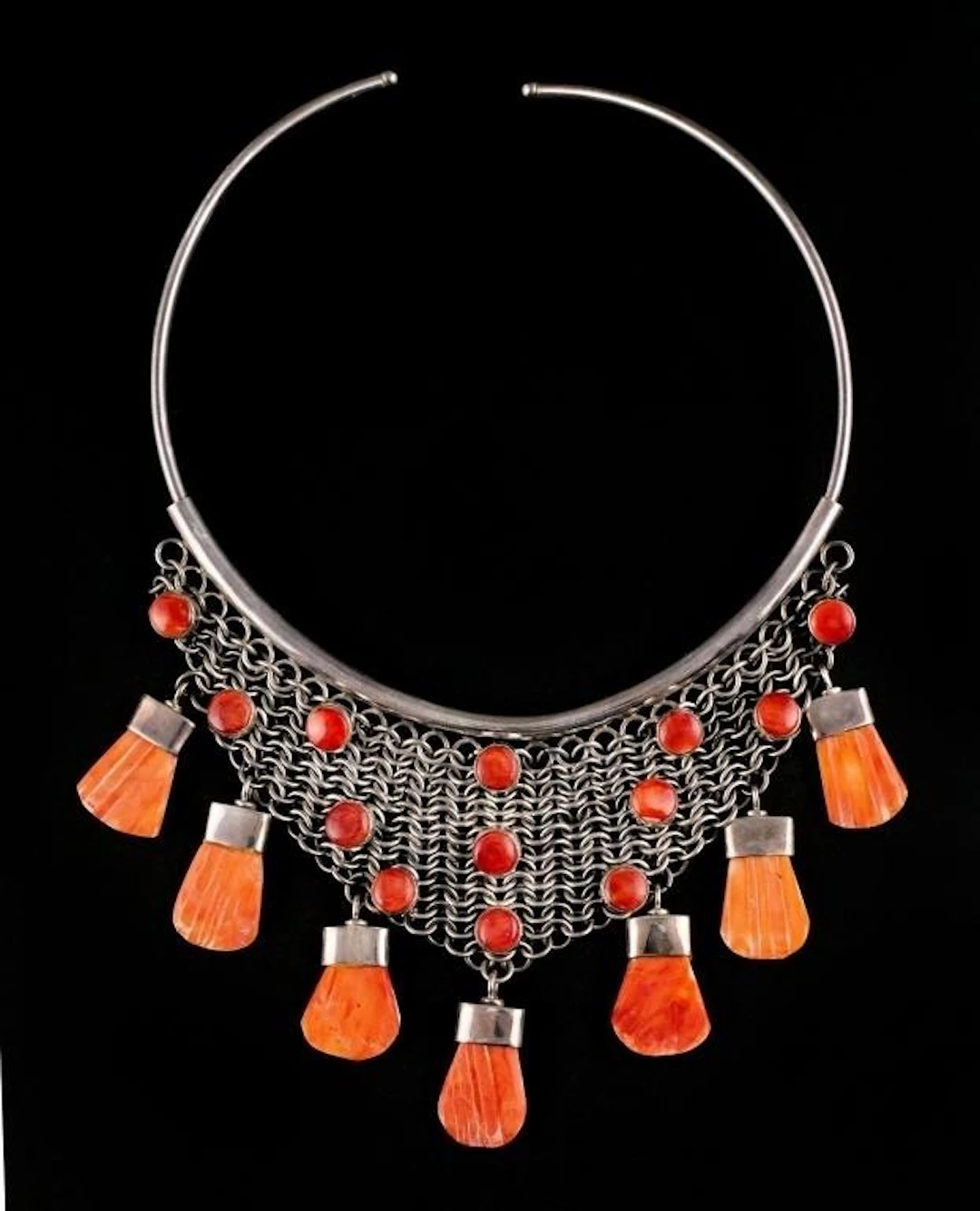 Silver and Spondylus Artisan Choker Necklace