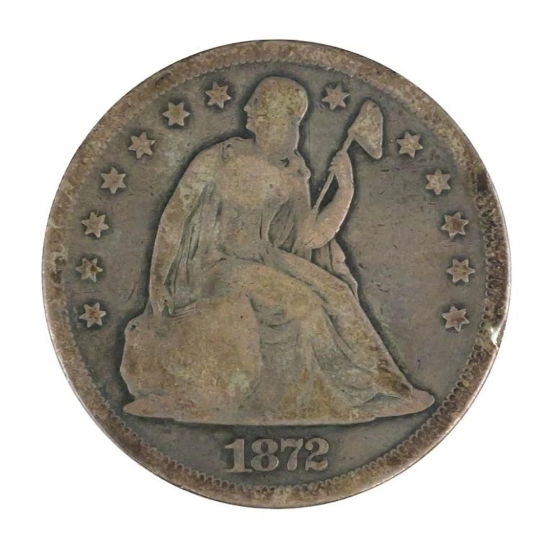 1872 Seated Liberty Silver Dollar $1