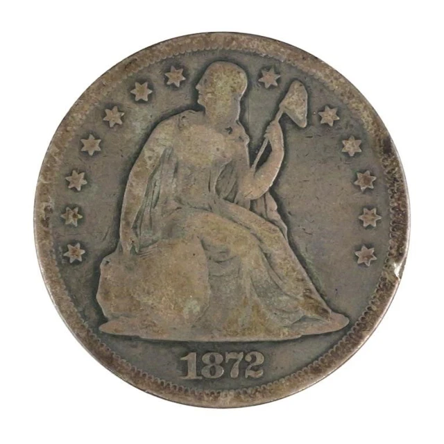 1872 Seated Liberty Silver Dollar $1
