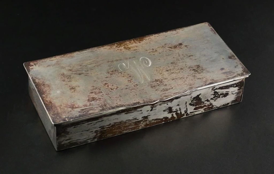 Antique Sterling Silver Humidor Cigar Box