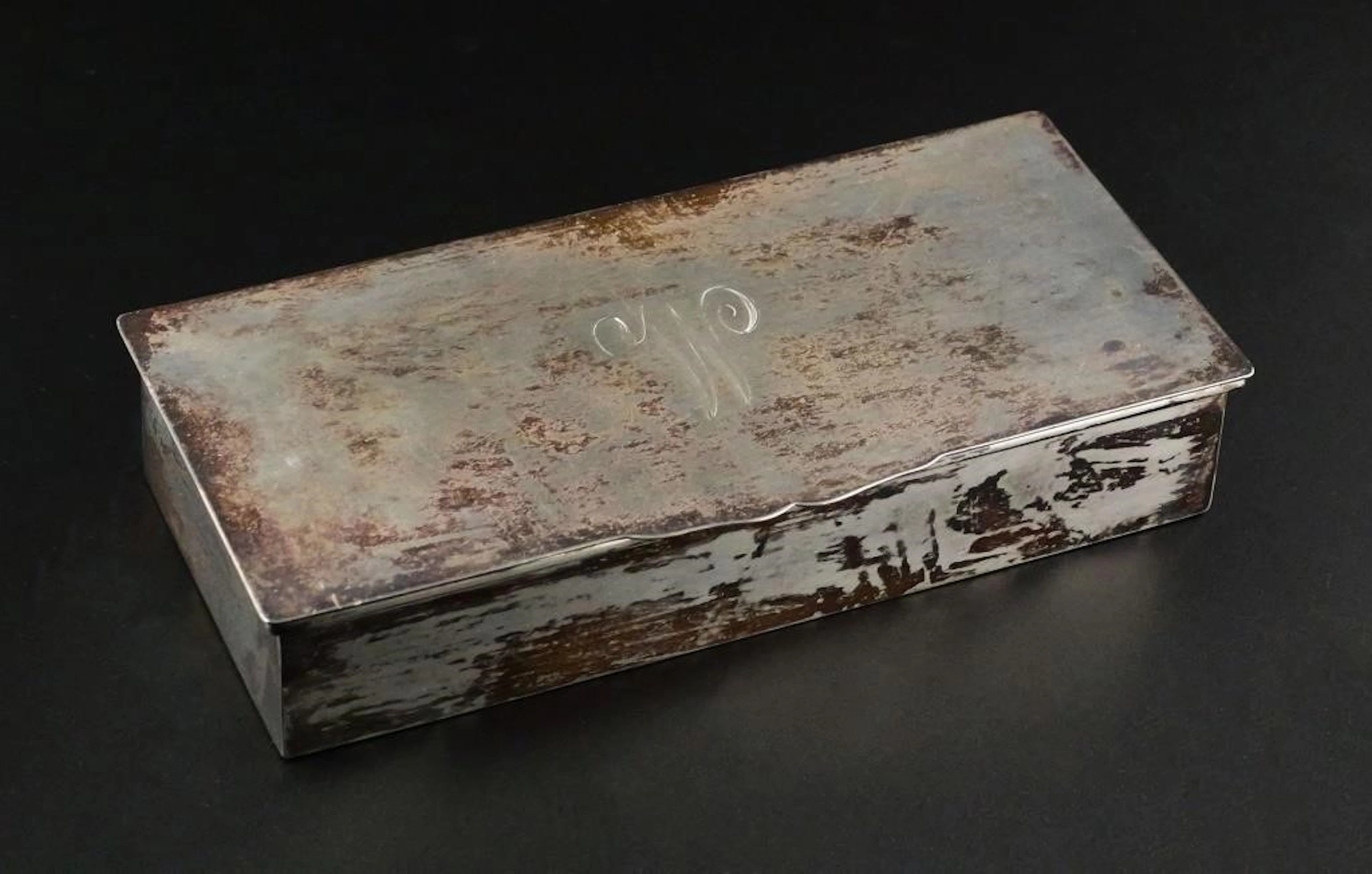Antique Sterling Silver Humidor Cigar Box