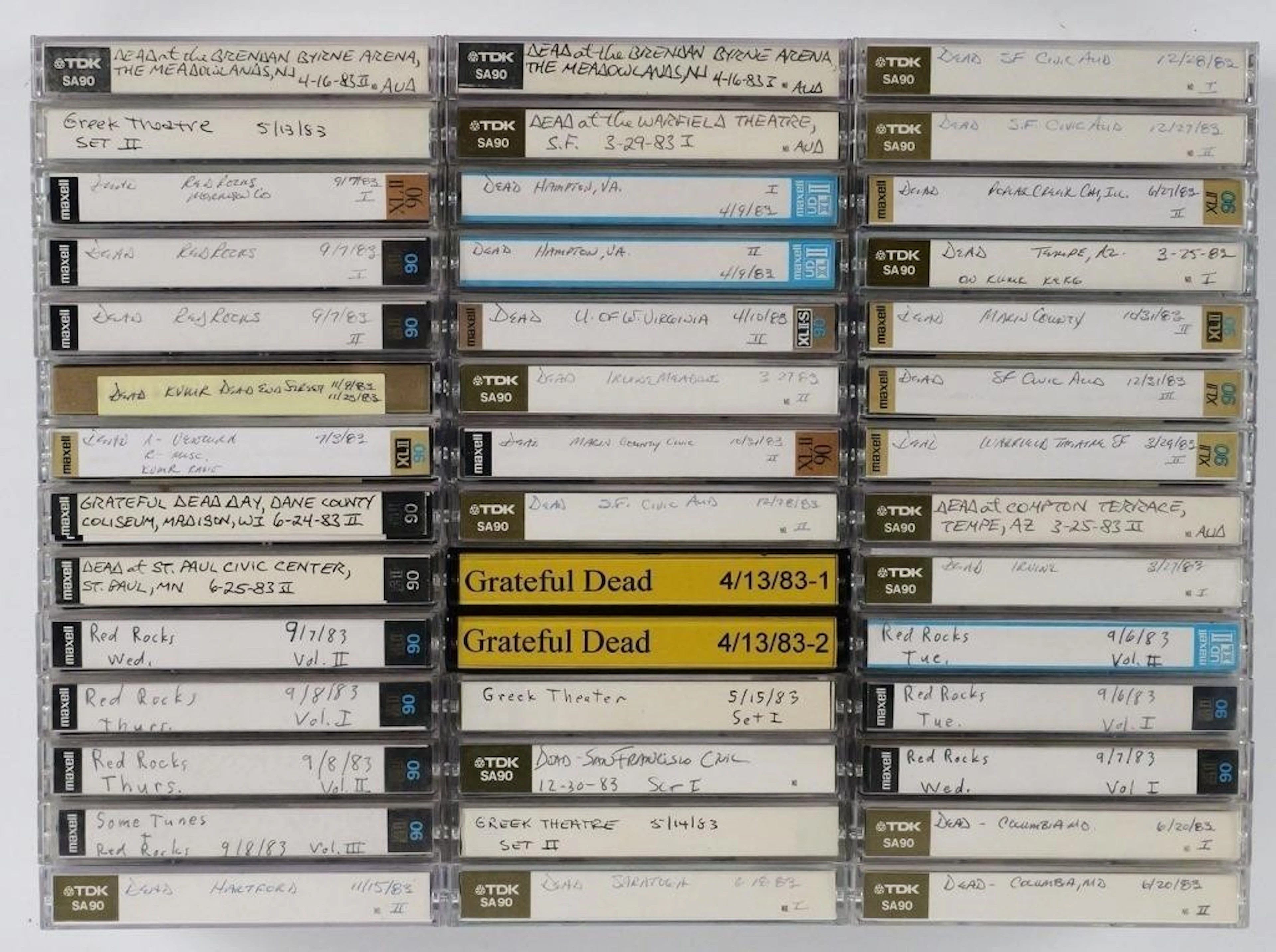 (42) Grateful Dead 1983 Concert Cassette Tapes