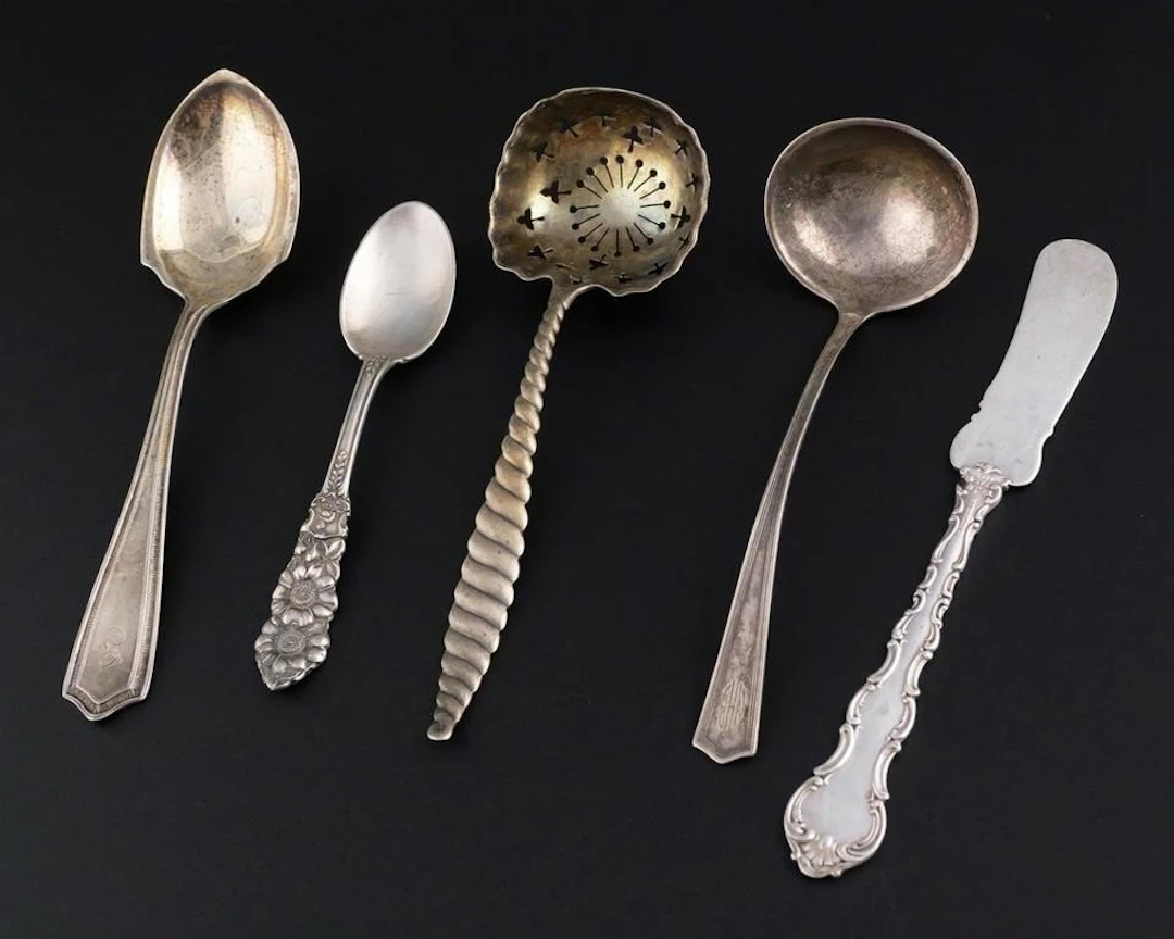 (5) Assorted Vintage Silver Serving Utensils