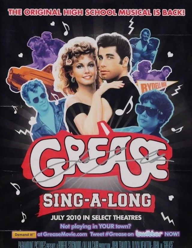 John Travolta Signed 2010 Grease Movie Poster