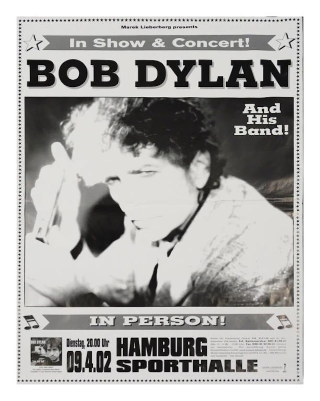 Original Bob Dylan 2002 Hamburg Concert Poster